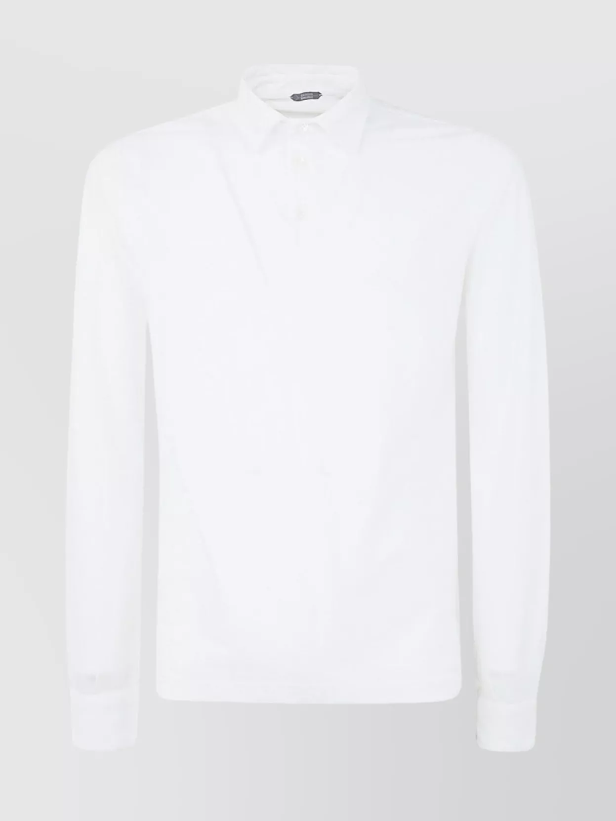 Zanone Long Sleeves Polo Shirt With Button-down Collar In White