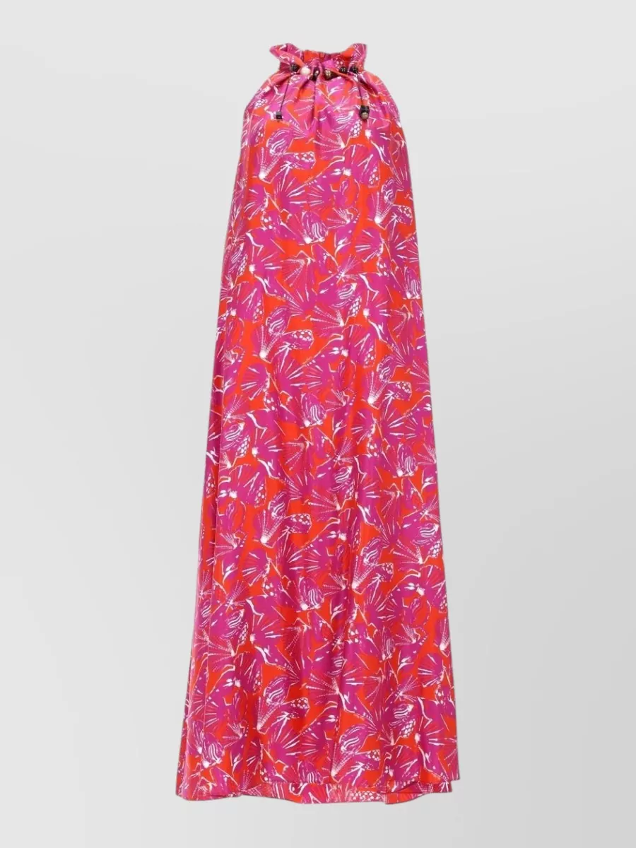 Max Mara Printed silk beach dress
