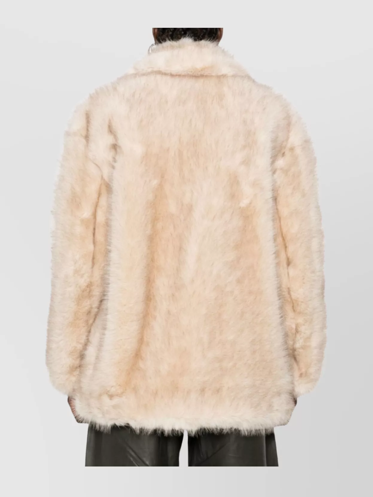 Sportmax Chic Jacket With Faux Fur And Belt In Neutral