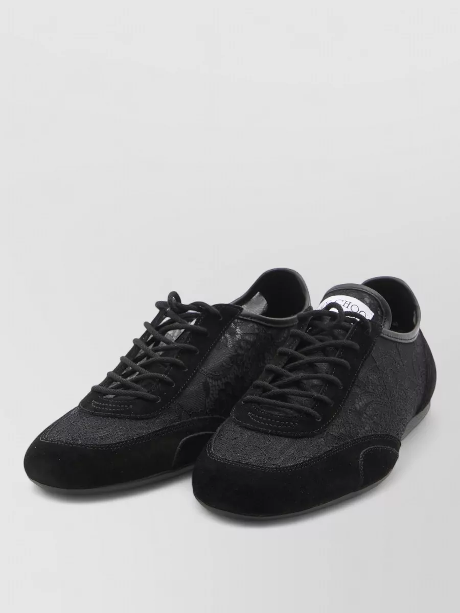 Jimmy Choo Low Top Sneakers Suede Lace Detail
