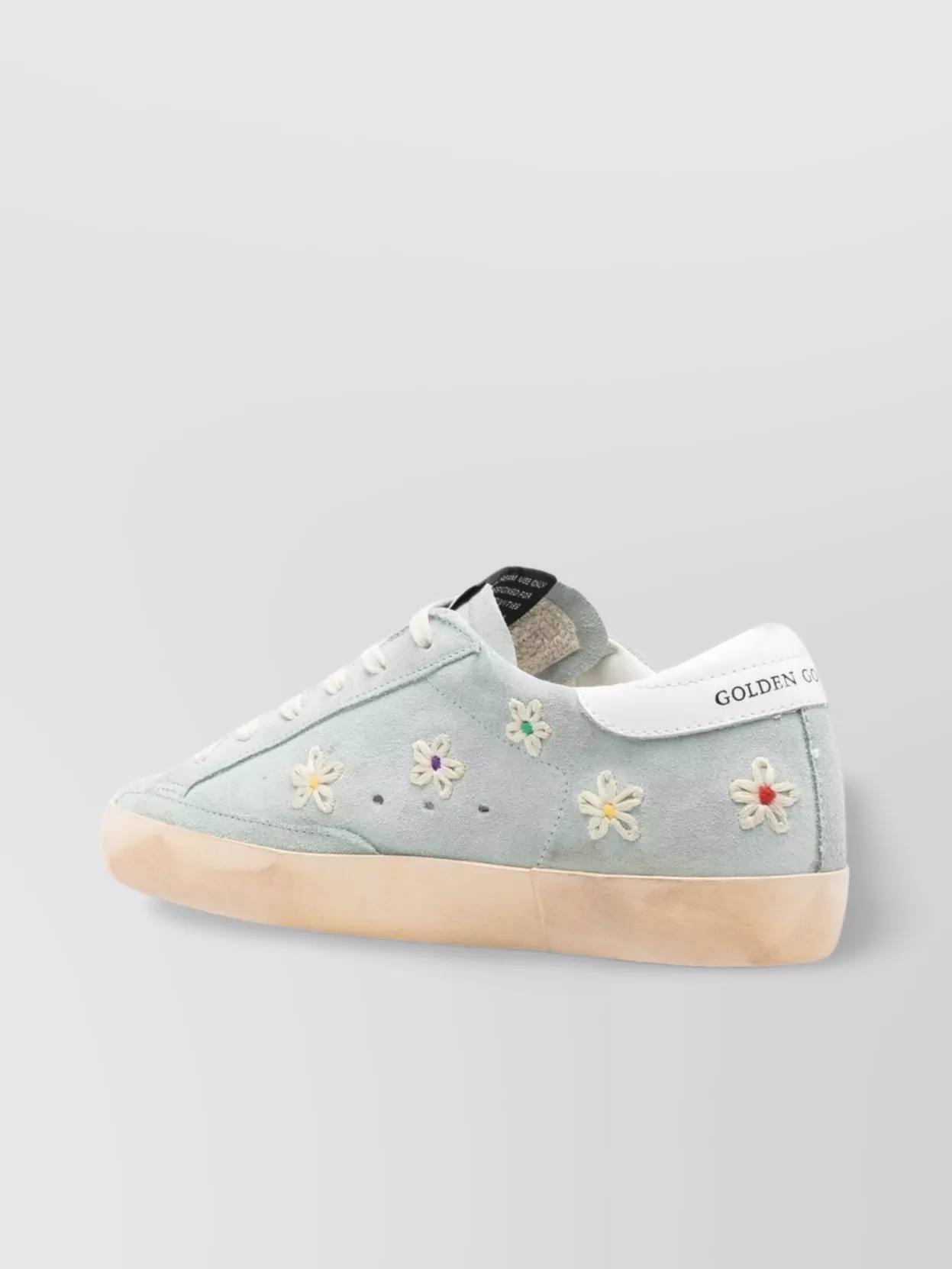 Golden Goose Floral-Embroidered Suede Low Top Sneakers