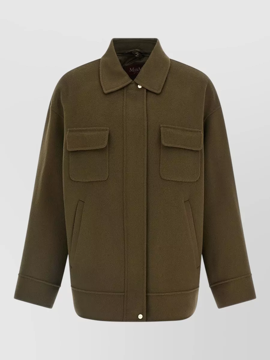 S Max Mara wool silk padded short coat