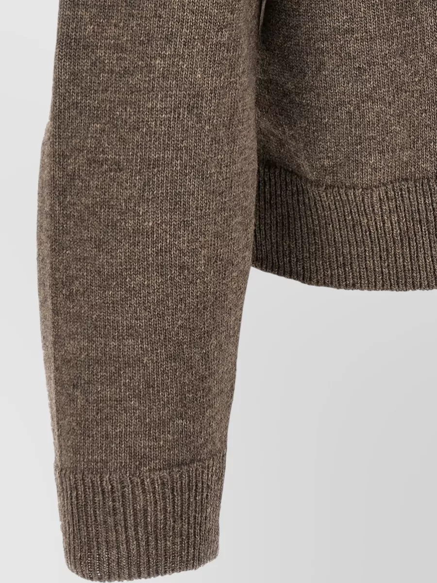 Maison Margiela Virgin Wool Trompe Loeil V Neck Crew Neck Sweater