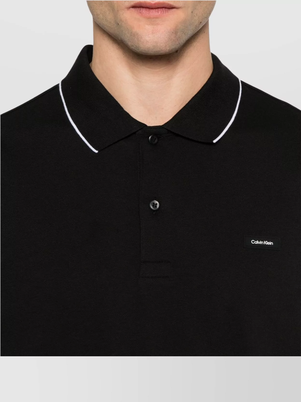 Calvin Klein Tipped Stretch Pique Polo