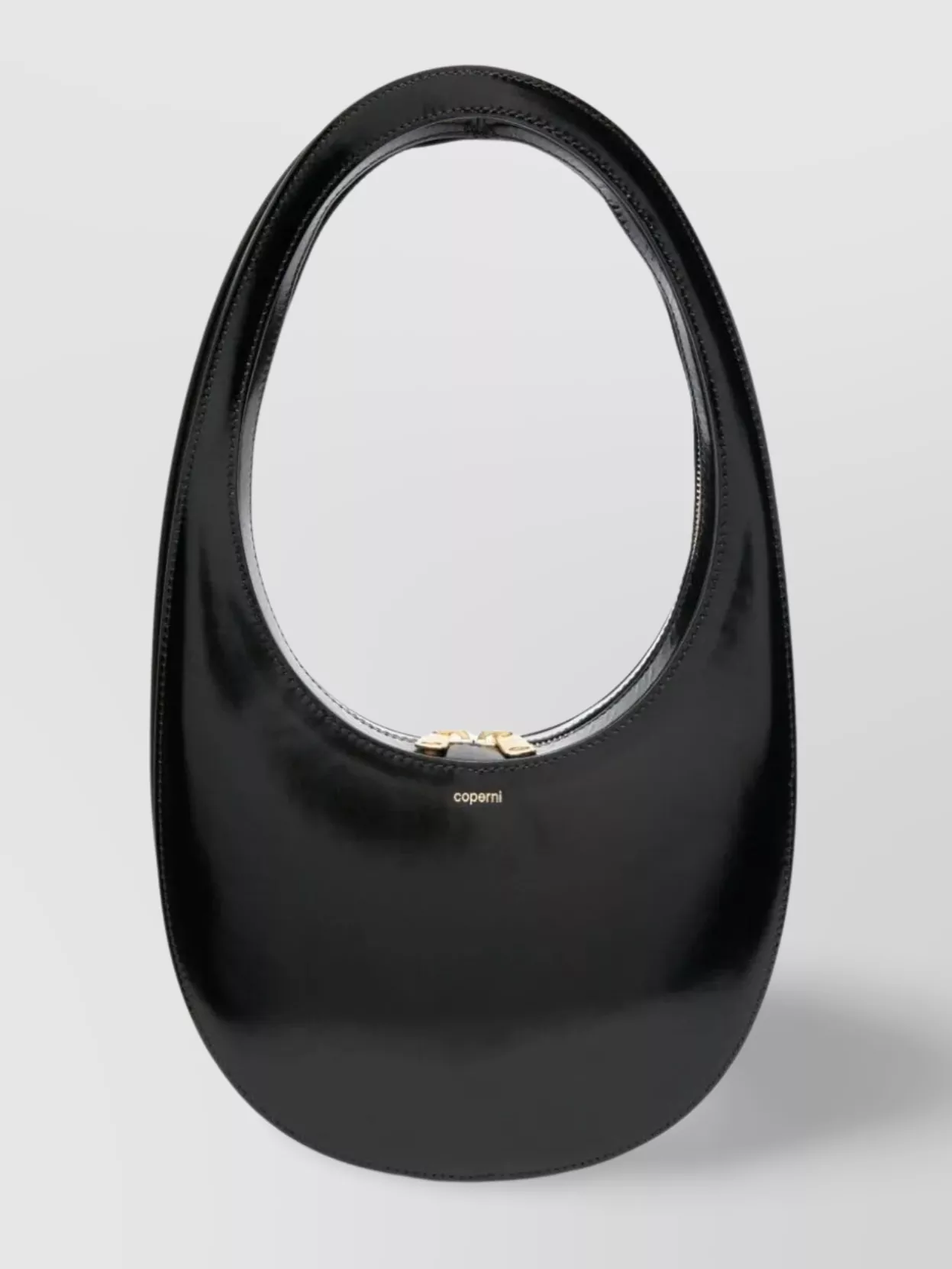 Shop Coperni Swipe Structured Glossy Top Handle Bag