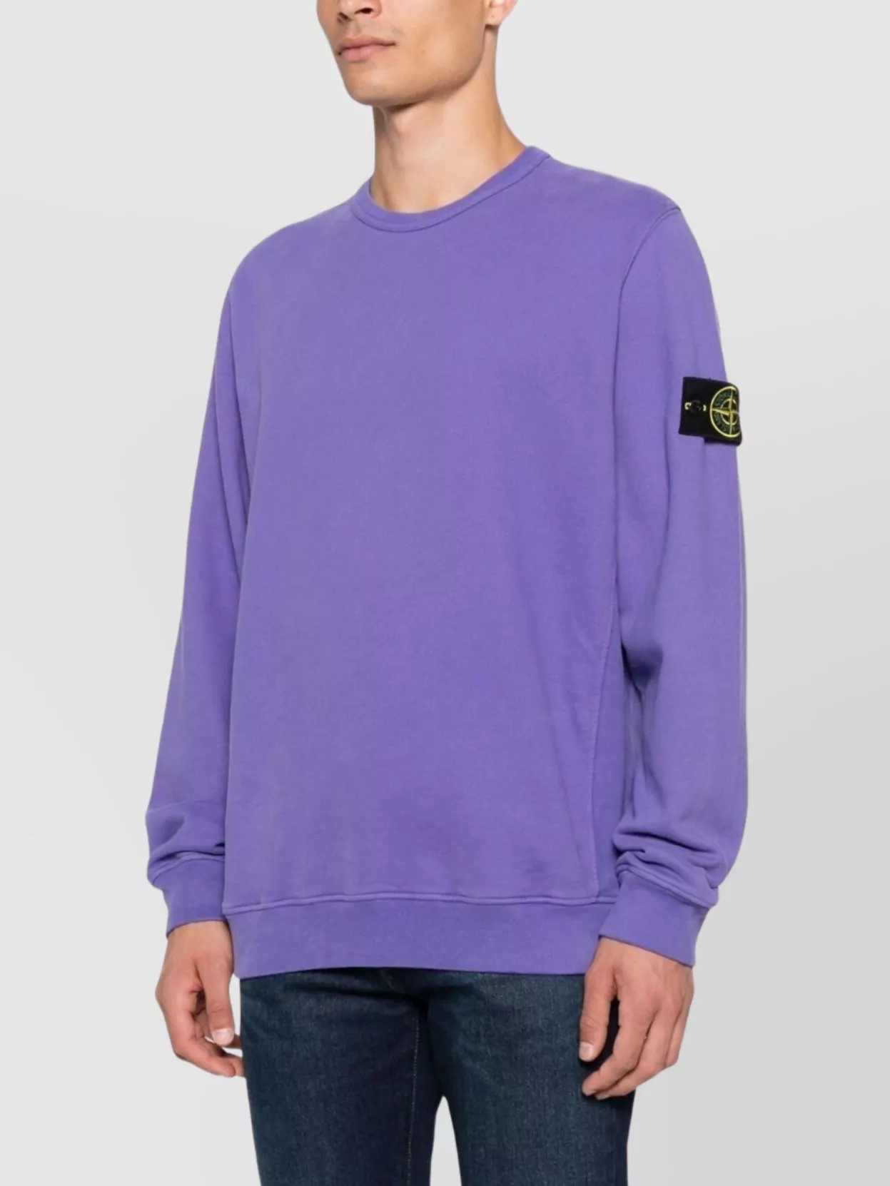 Stone Island Ribbed Crew Neck Sweatshirt
