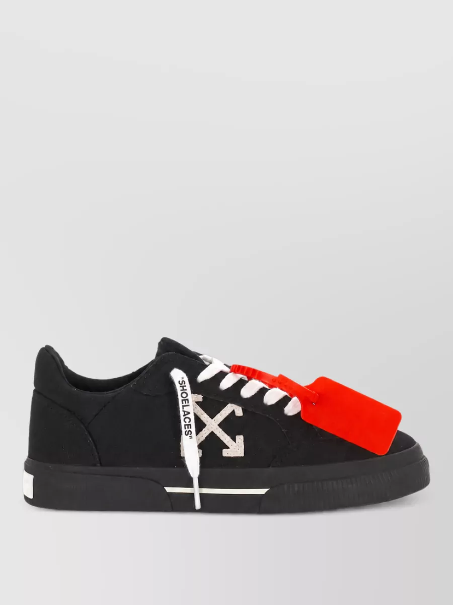 Off-White Cotton Leather Low-Top Sneakers