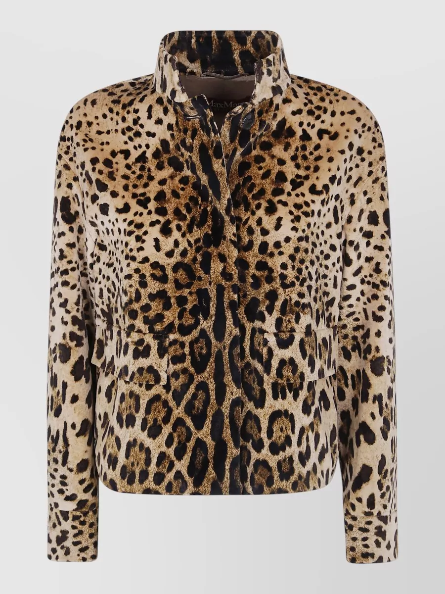 S Max Mara velvet animal print boxy jacket