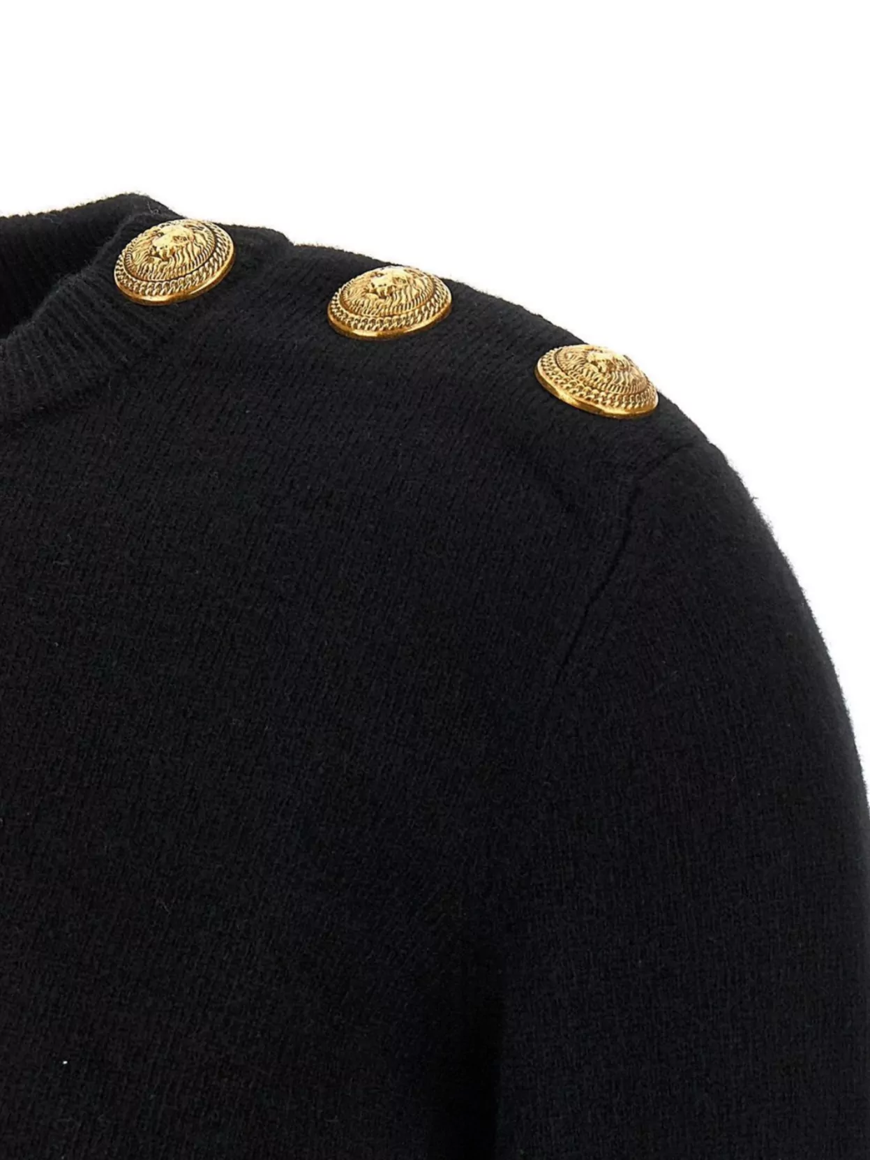 Balmain Eco-cashmere Button Sweater Sweaters And Cardigans Black