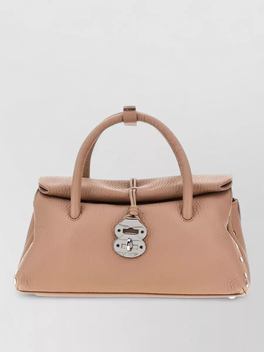 Zanellato Grained Leather Studded Tote Bag