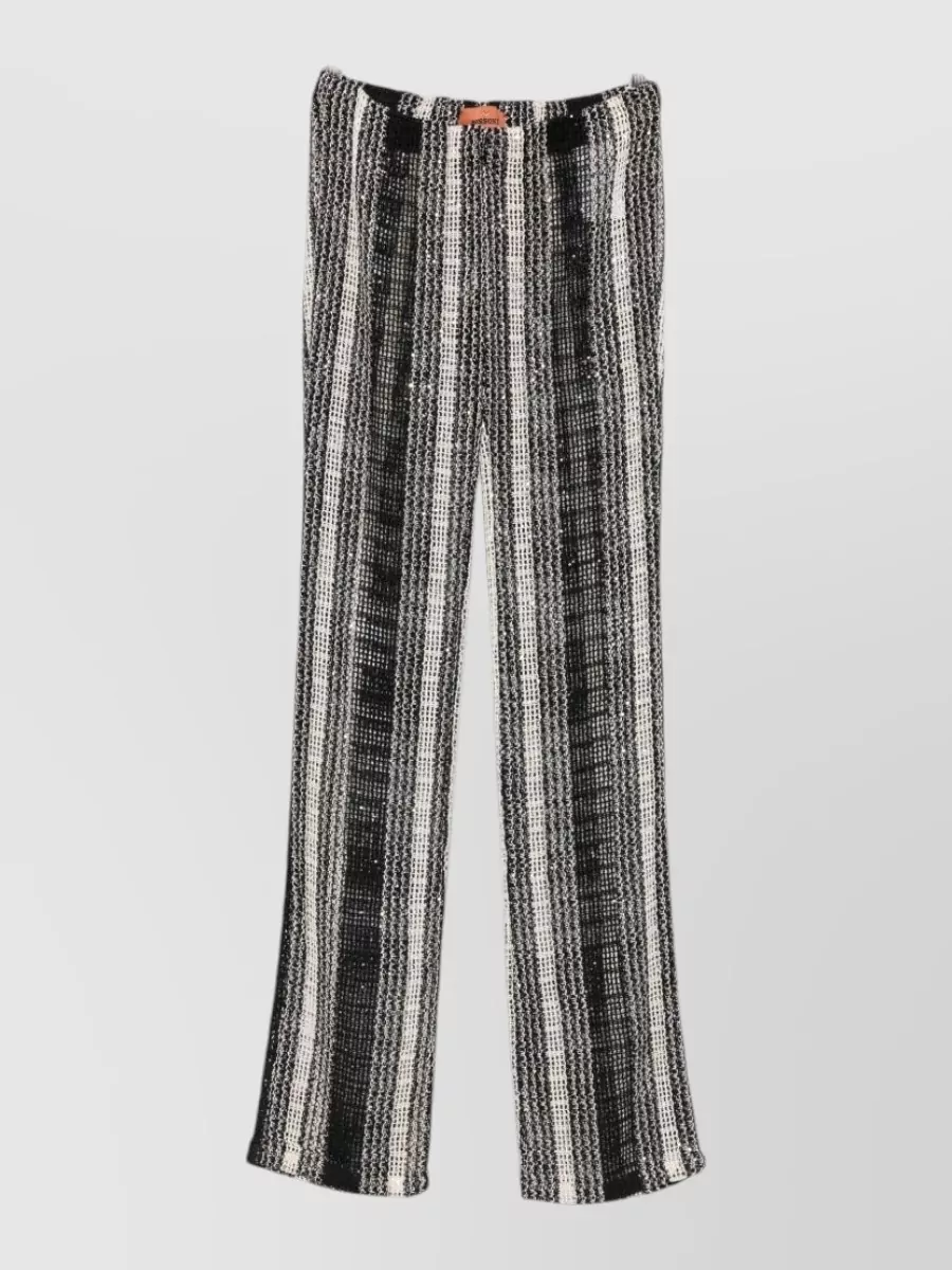 Missoni Striped open-knit sequin-embellished trousers