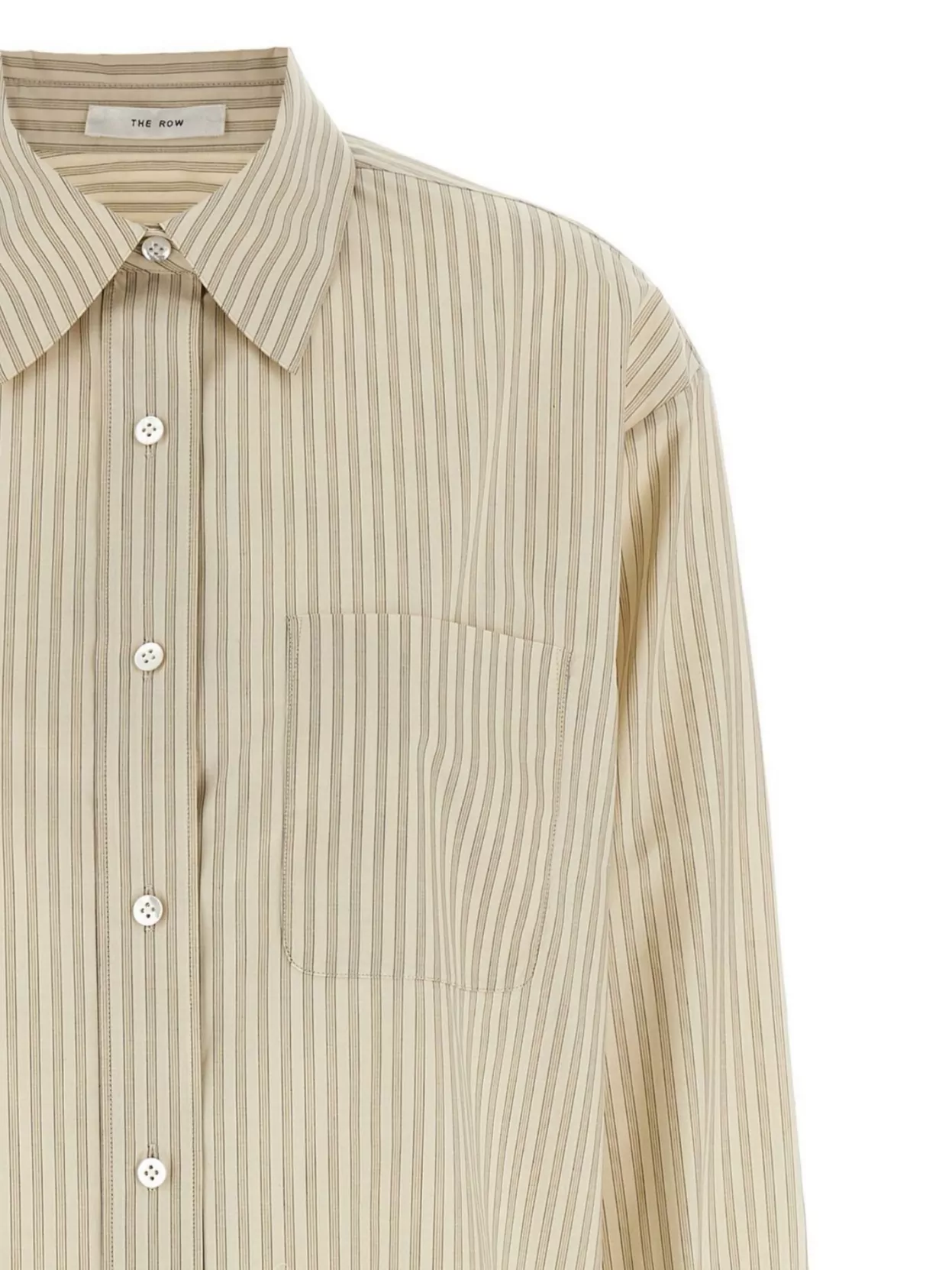 Shop The Row Pocketed Striped Long Sleeve Shirt