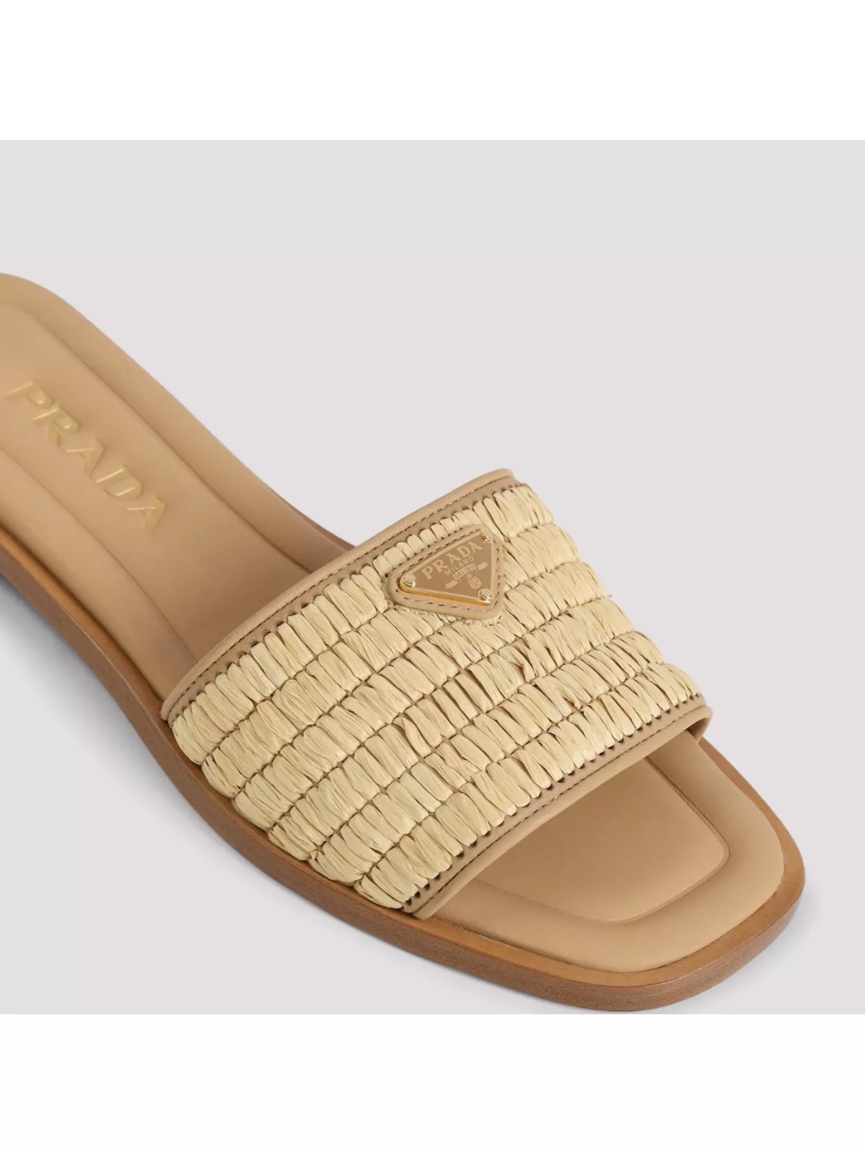 Prada Calf Leather Flat Sandals