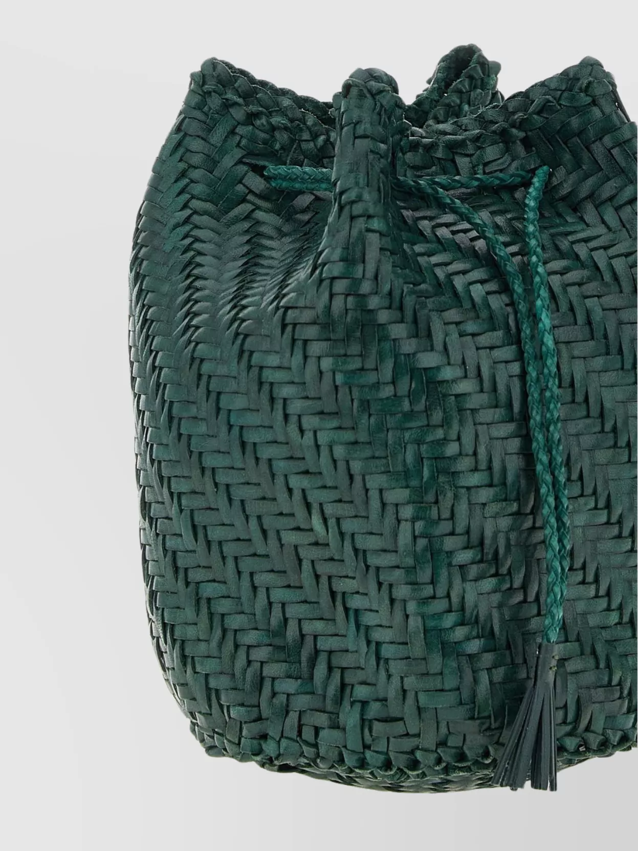 Dragon Diffusion Woven Texture Tassel Detail Bucket Bag