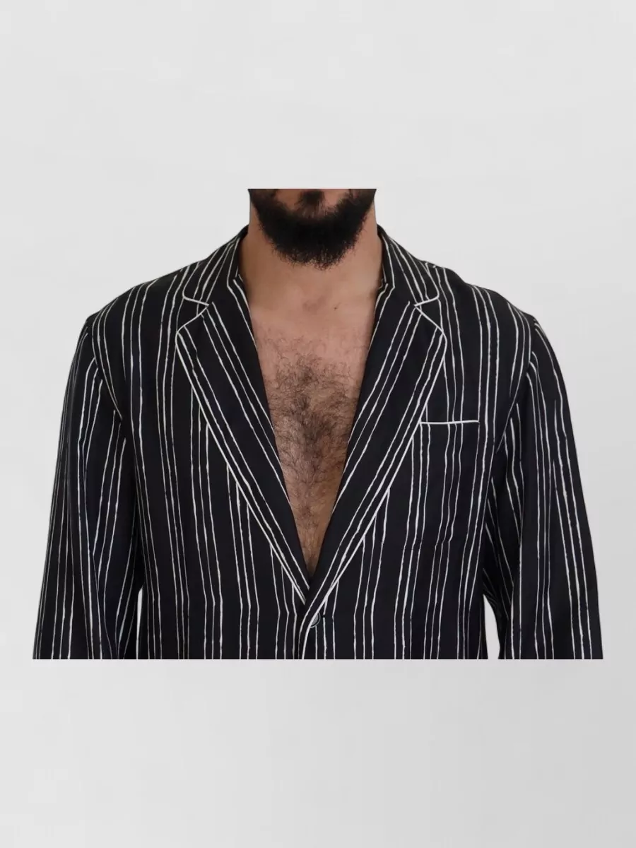 Dolce&Gabbana Silk Striped Single-Breasted Blazer