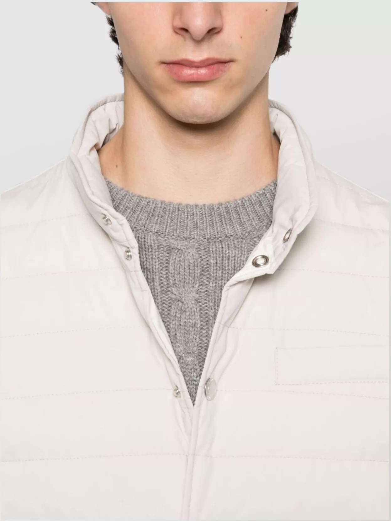 Brunello Cucinelli Quilted Sleeveless Stand Collar Vest