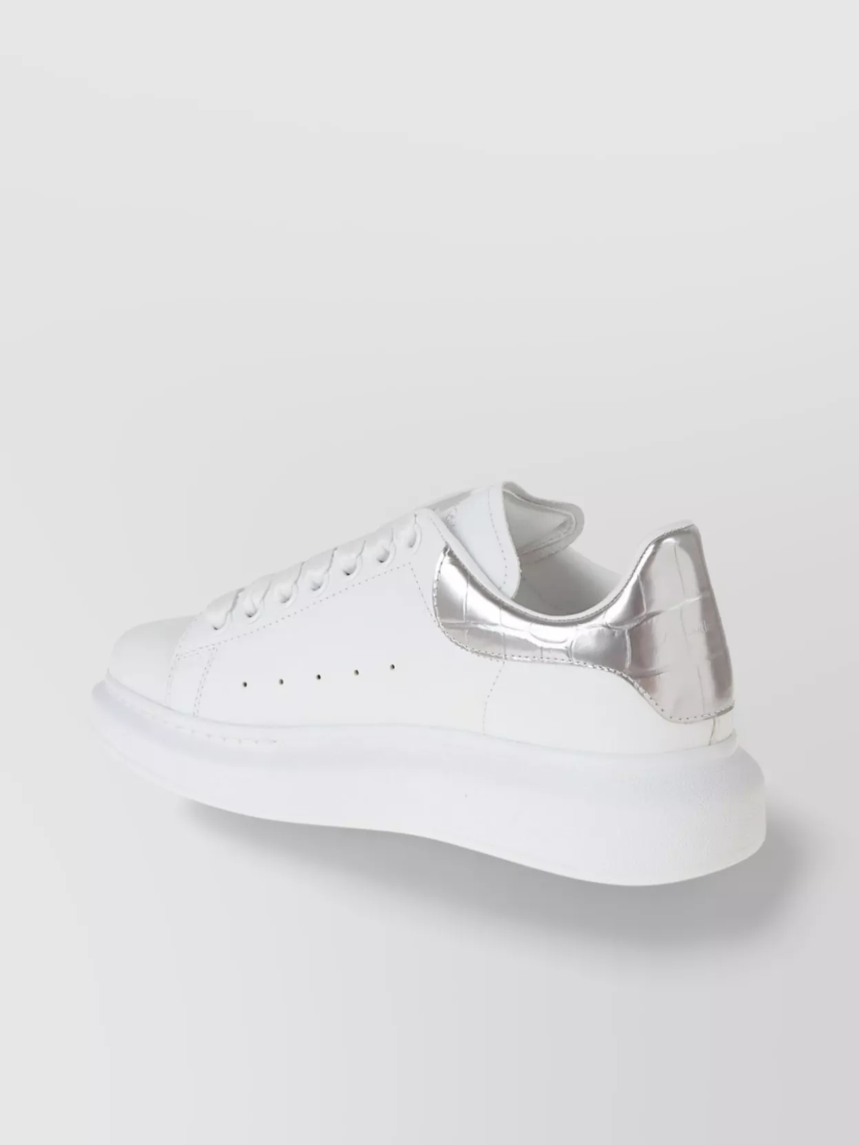 Alexander Mcqueen Metallic Heel Tab Oversized Leather Sneakers
