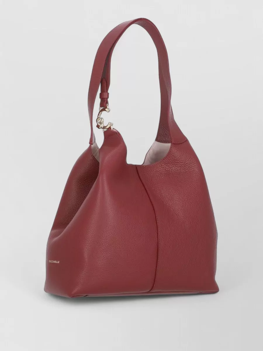 Coccinelle Shoulder Bag Pebbled Leather Double Handle Pochette