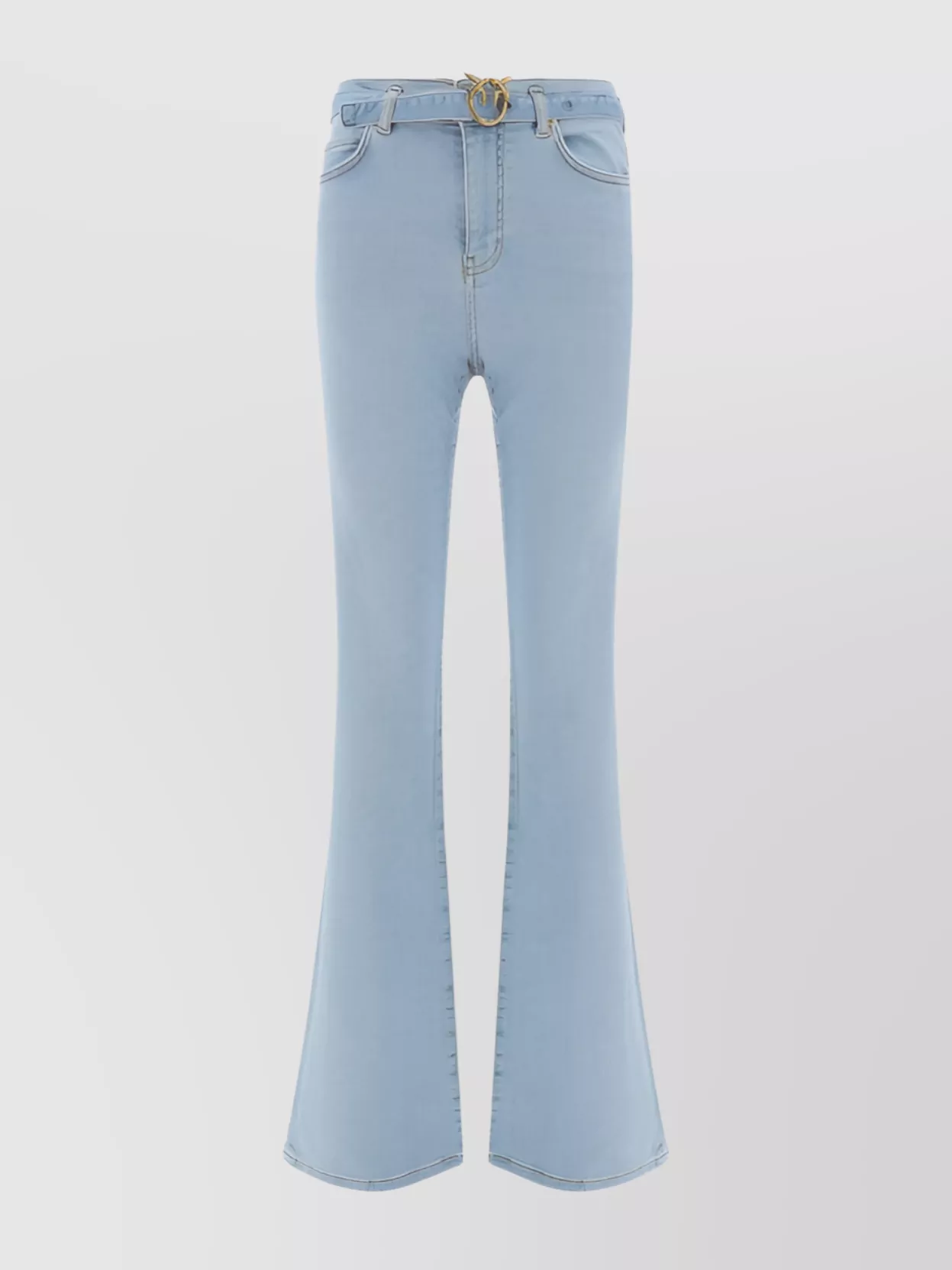 Shop Pinko Flora Flare Cotton Jeans Belted