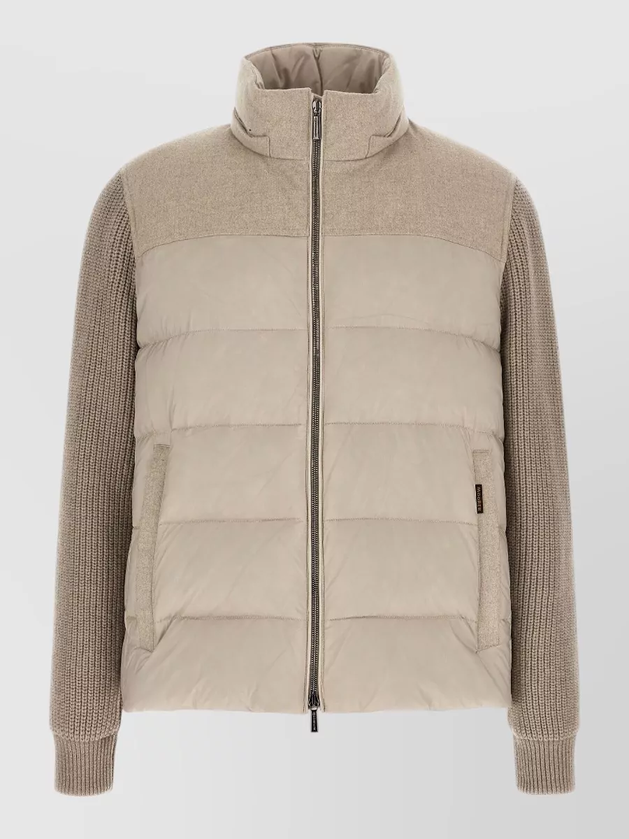 Moorer wool cashmere quilted down padded coat
