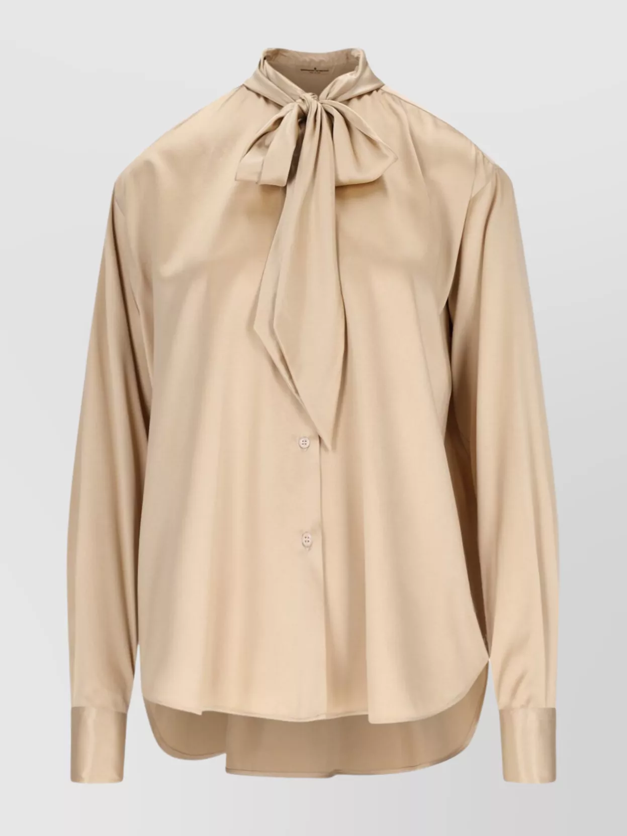 Ermanno Scervino Bow Detail Long Sleeves Pleated Back Top