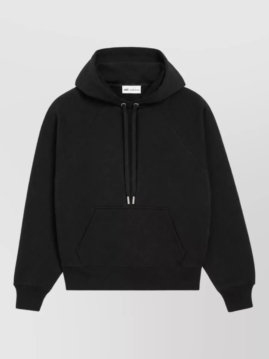 Ami Paris cotton logo-embroidered hoodie