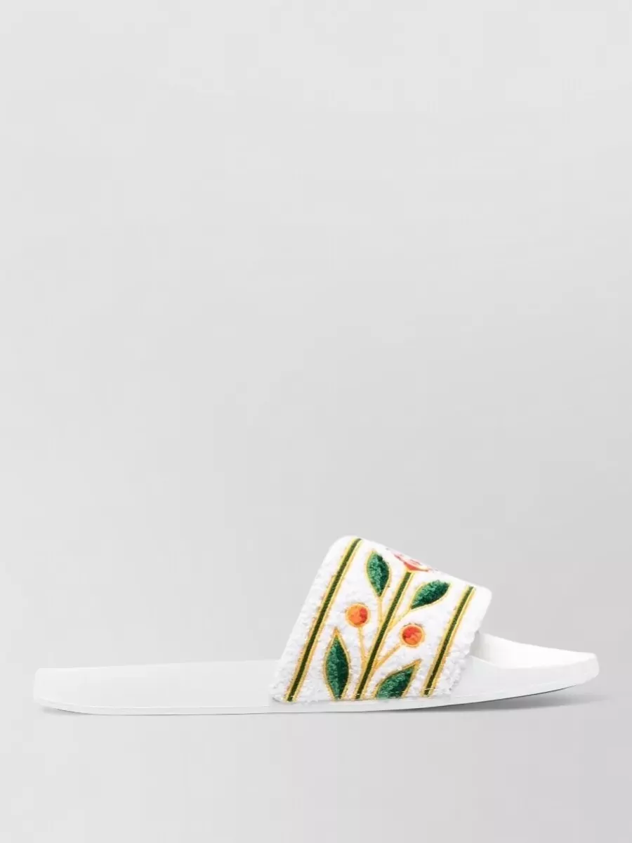 Casablanca Embroidered Terry Slides