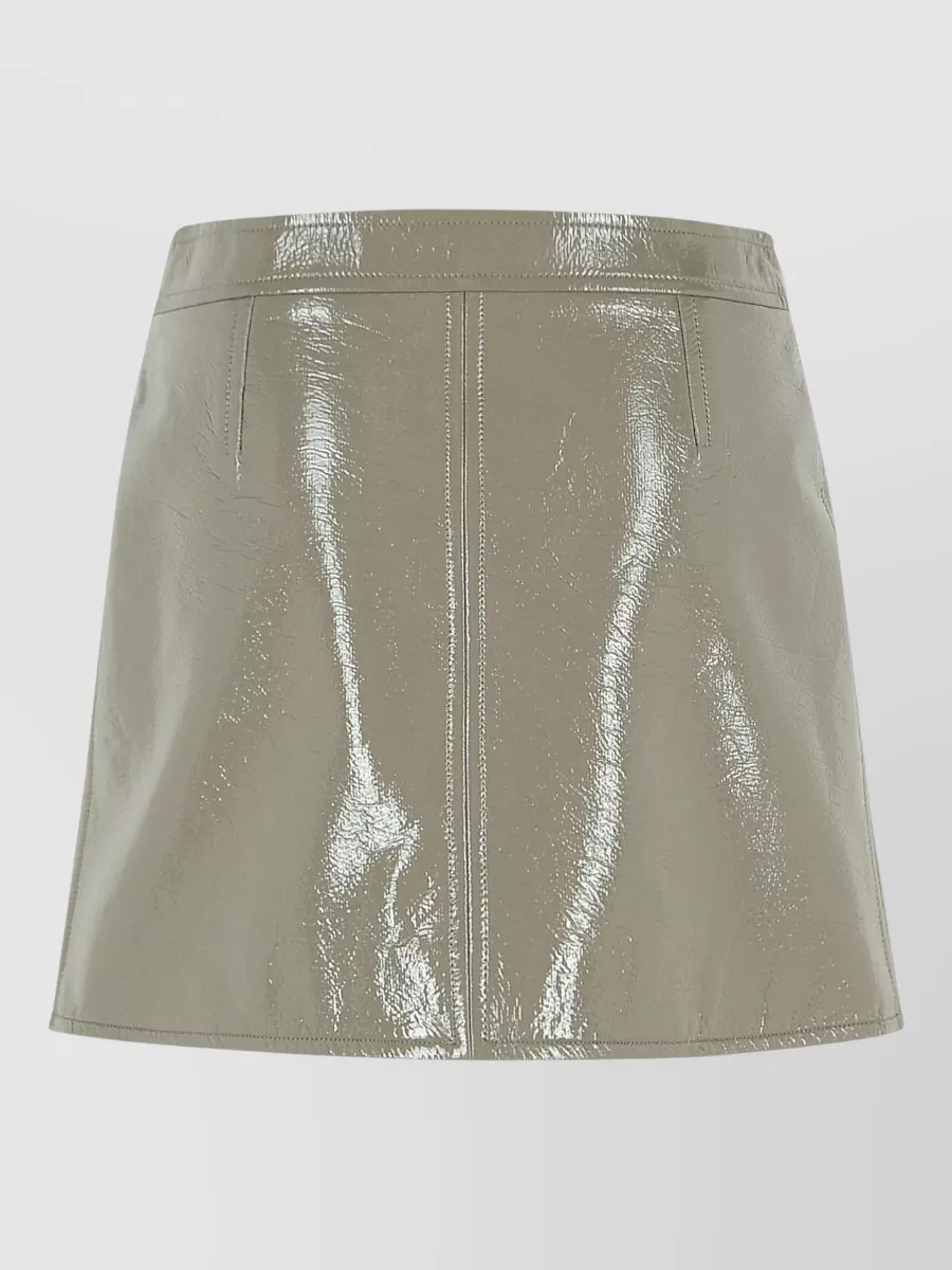 Courrèges Reedition High Waist Polyester Blend Miniskirt In Green