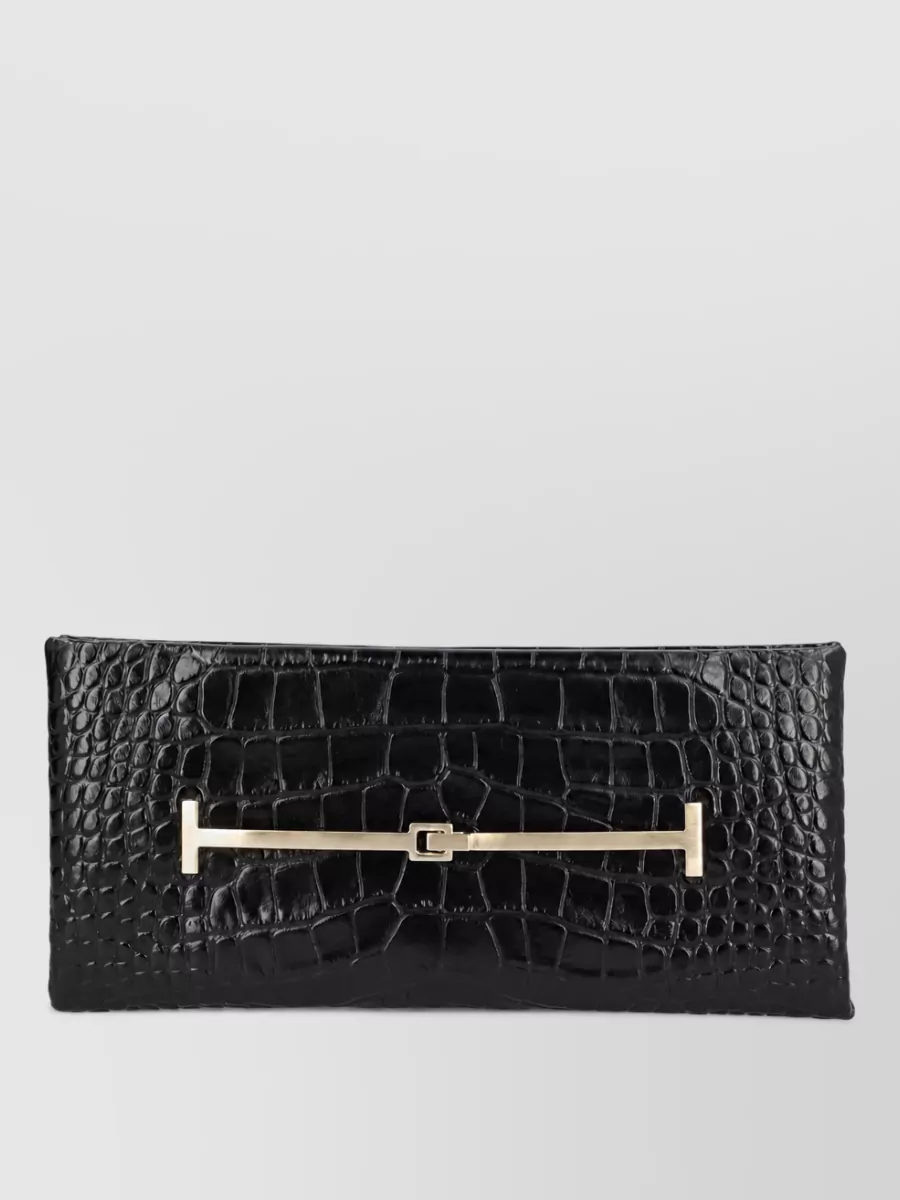 Tom Ford Na Leather Clutch Bag In Black