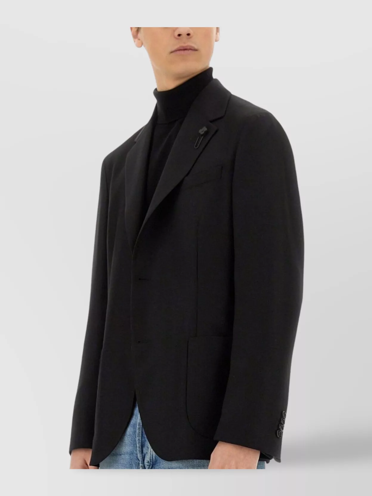 Lardini Tailored Single-breasted Jacket With Notch Lapel In Black