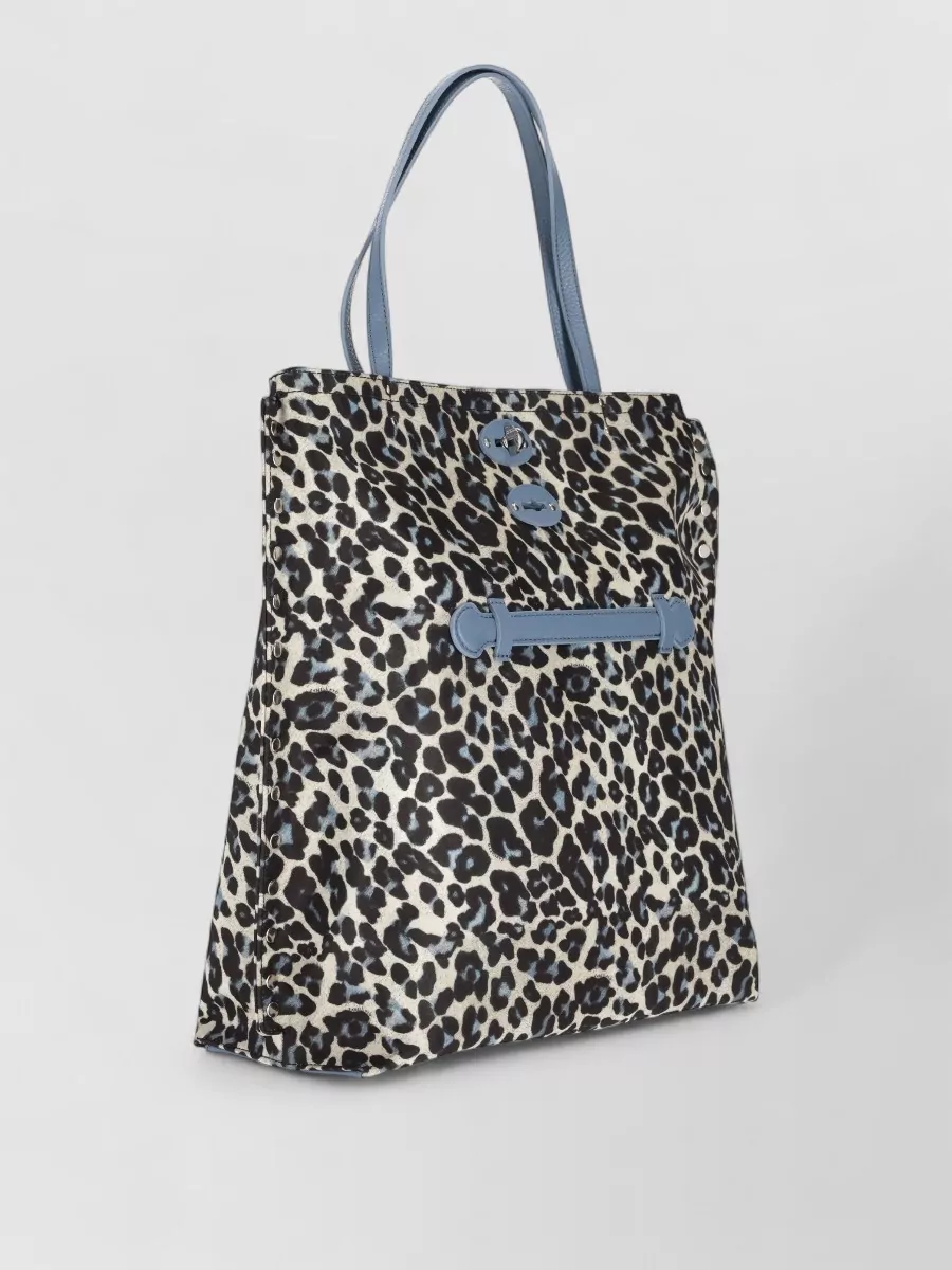 Zanellato Studded Leopard-Print Tote Bag