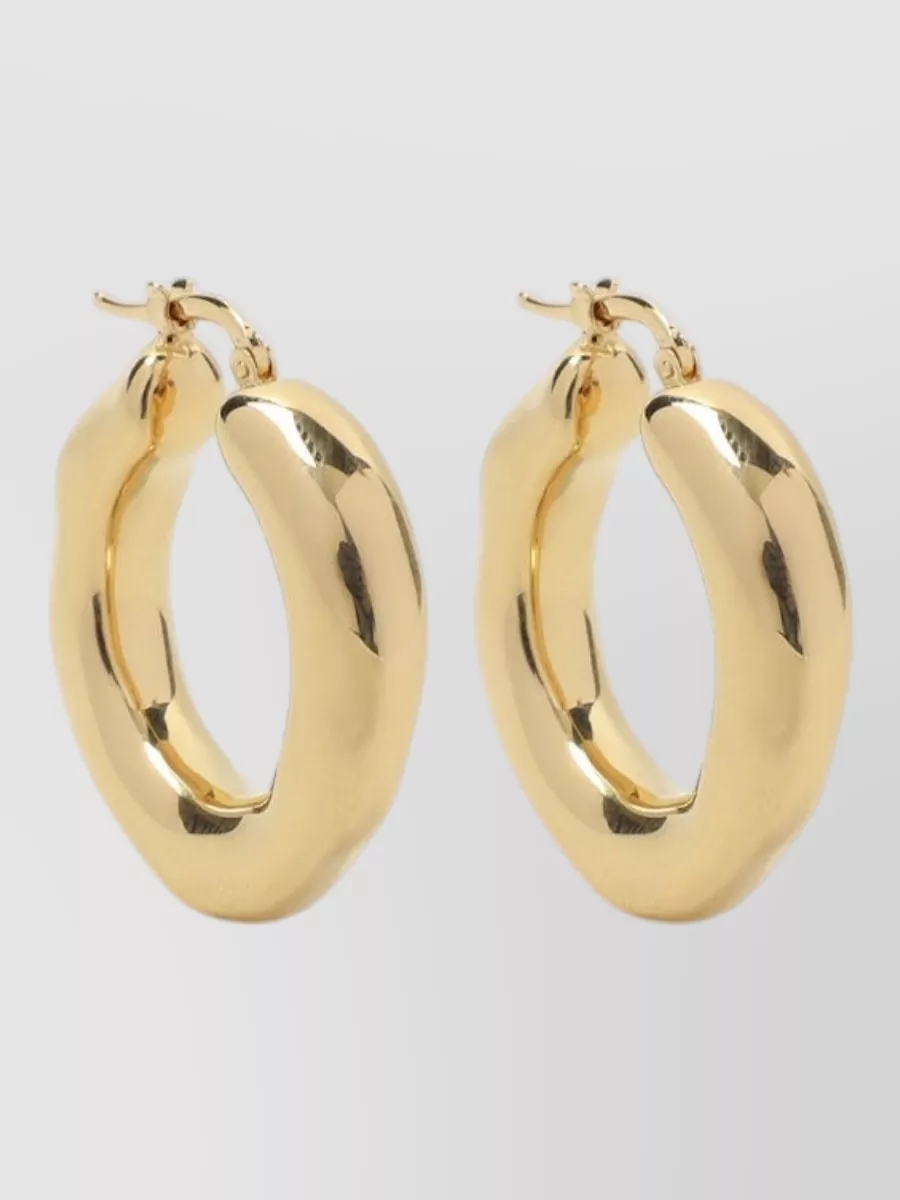 Jil Sander Hoop Earrings Polished Finish Modern Design
