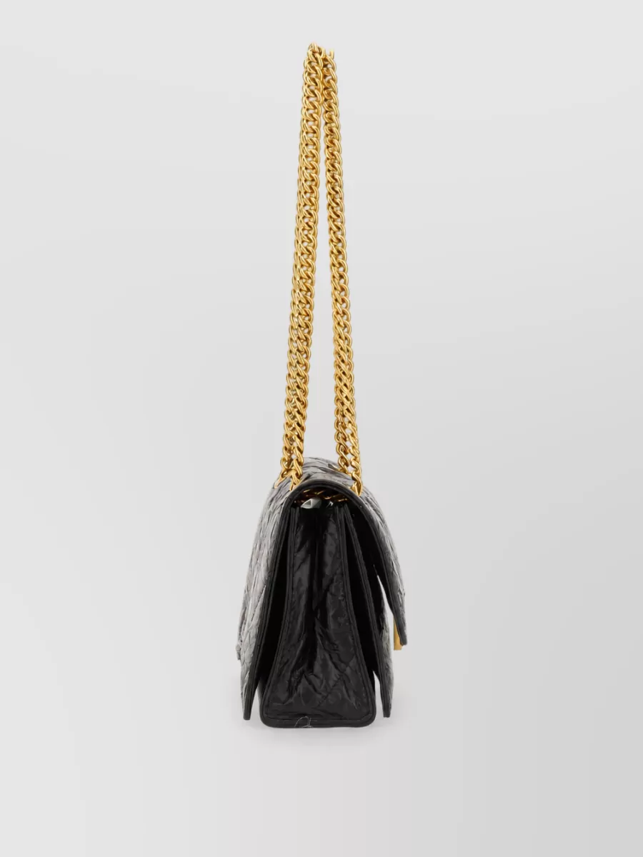 Balenciaga Crush Small Leather Clutch Bag