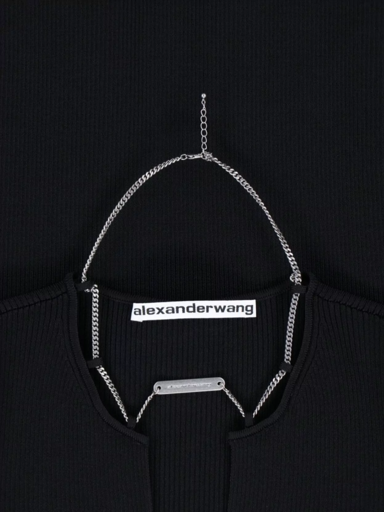 Alexander Wang Ribbed Texture Chain Detail Mini Dress