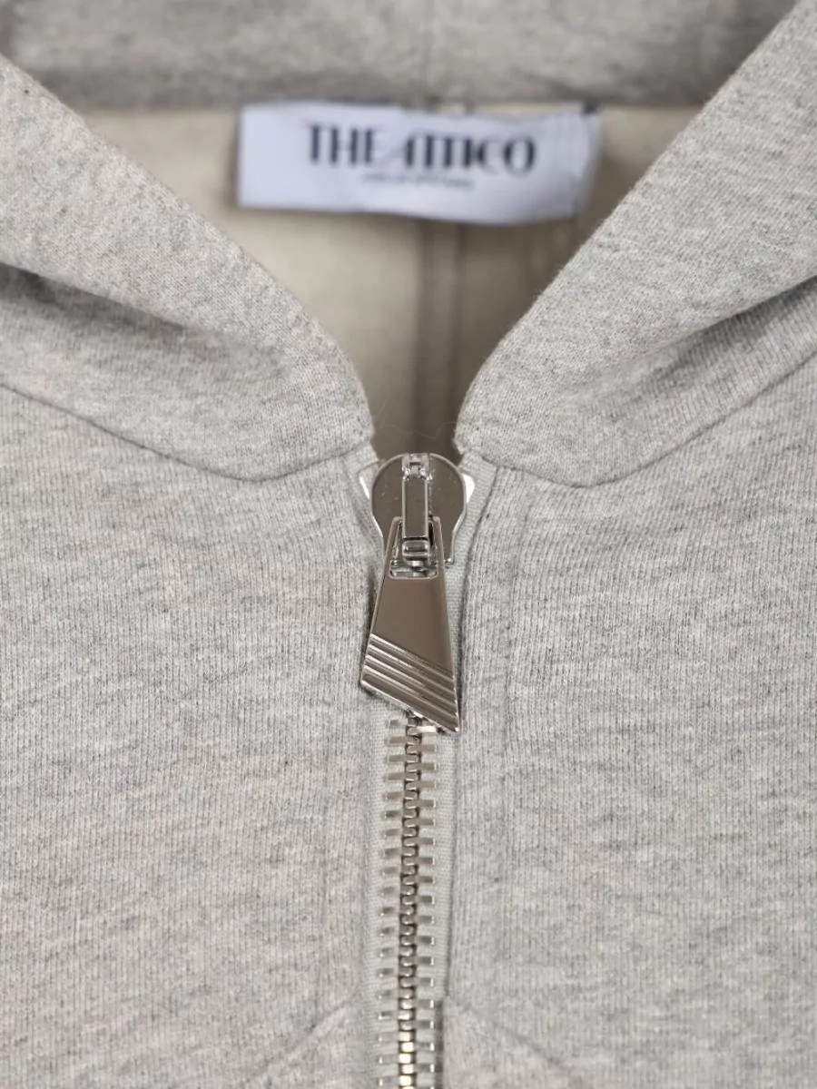 The Attico Cropped Cotton Zip Hoodie