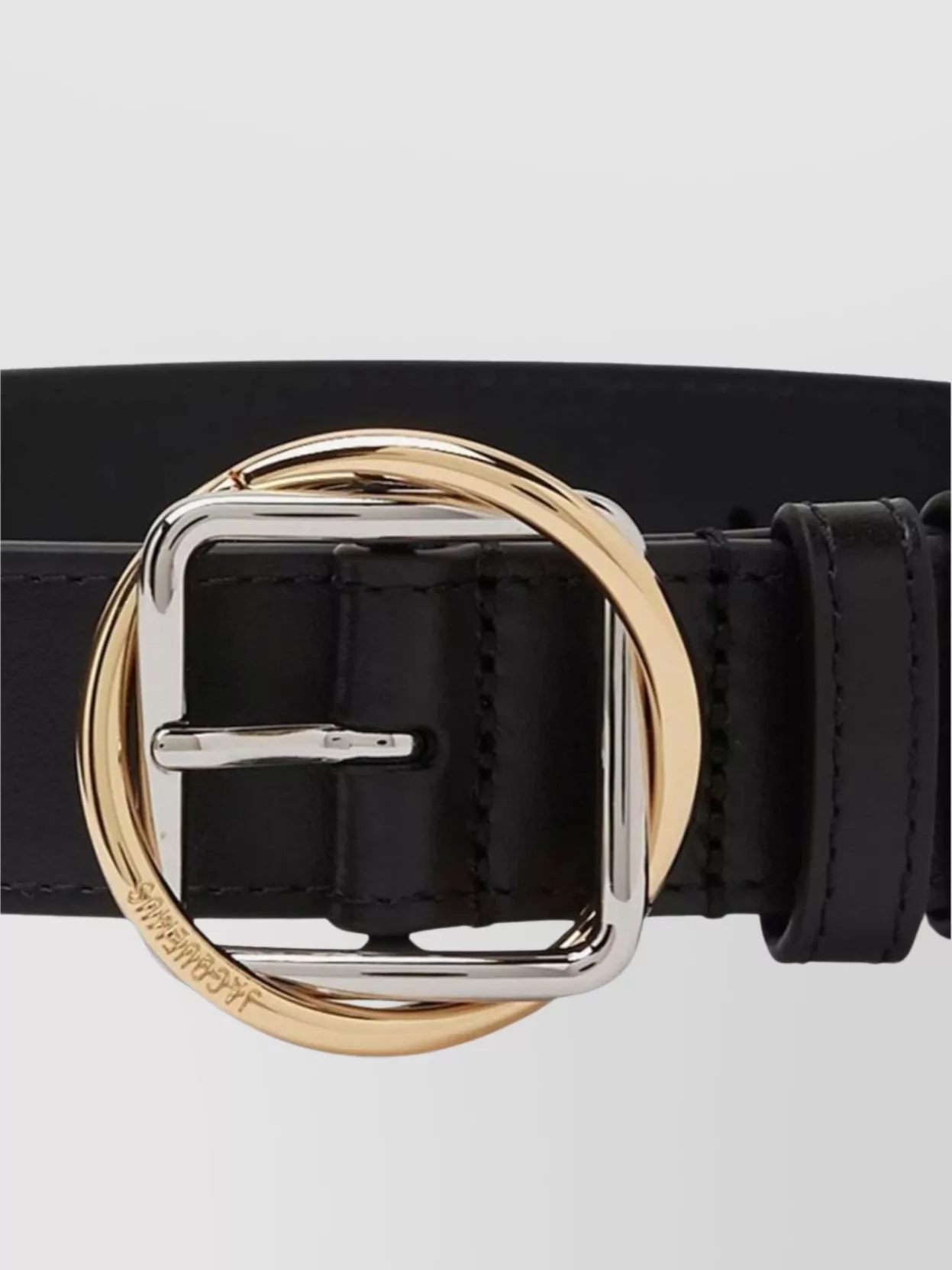 Jacquemus Leather Square Buckle Belt With Interlocking Detail