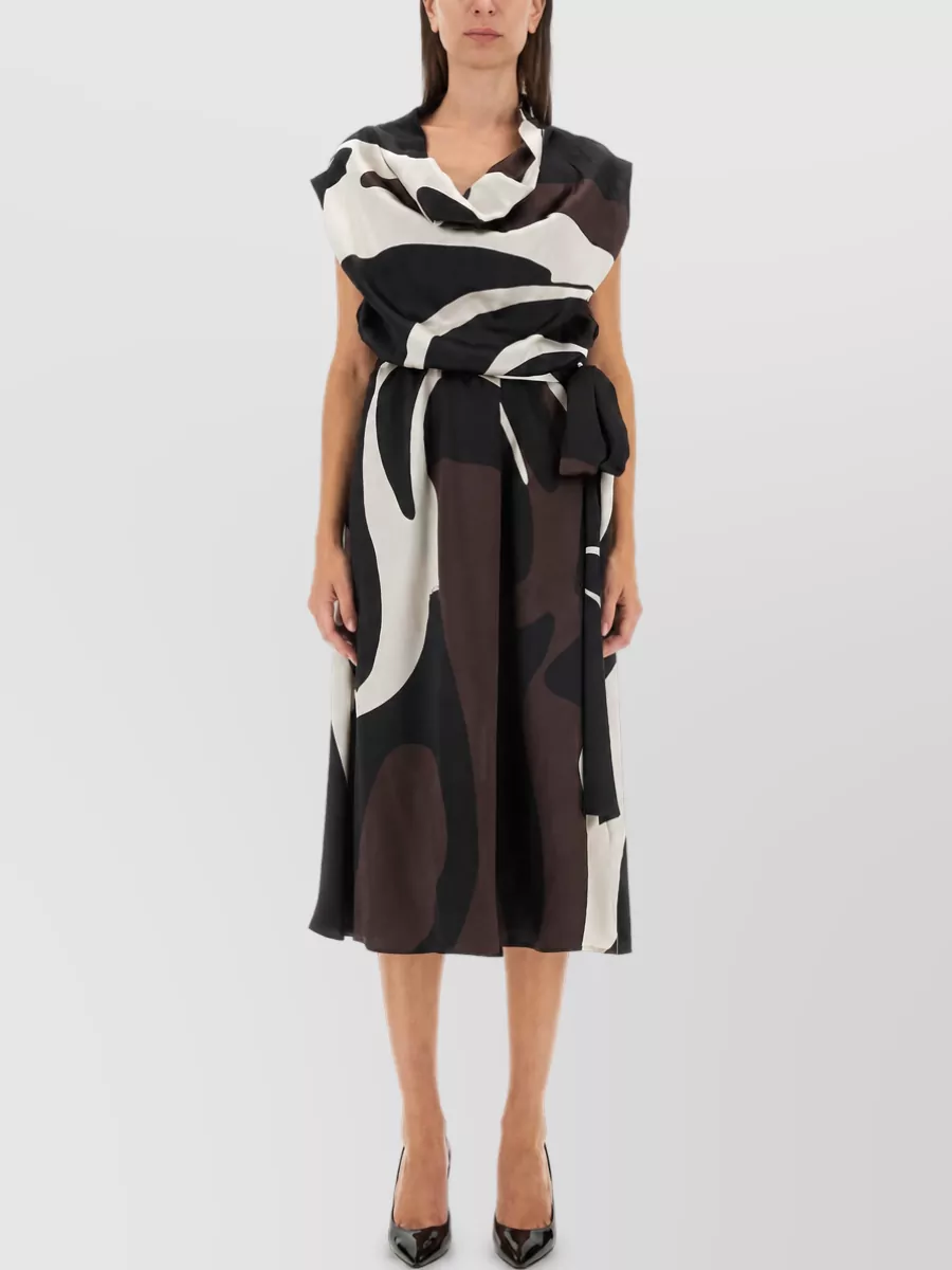 Kiton Printed Silk Midi Dress