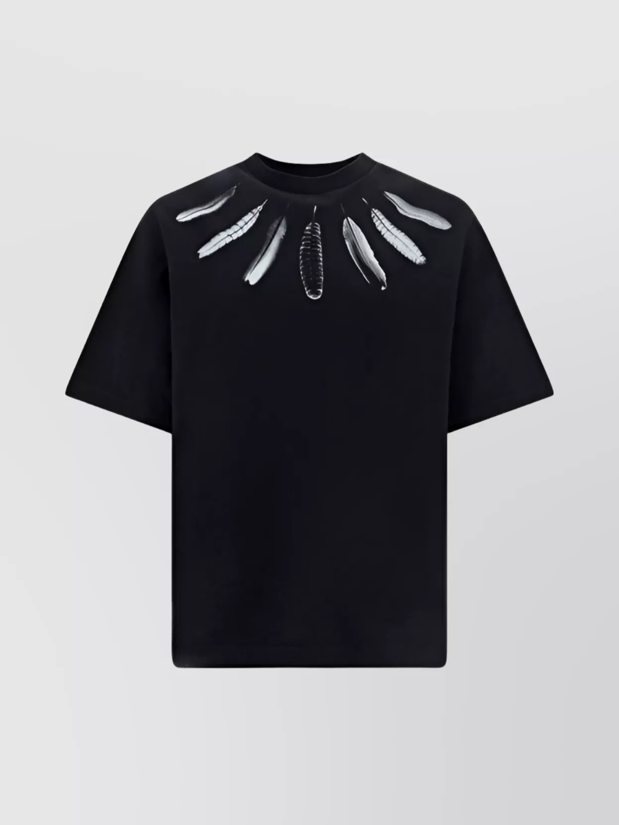Marcelo Burlon County Of Milan Feathered Collar Graphic Print T-shirt