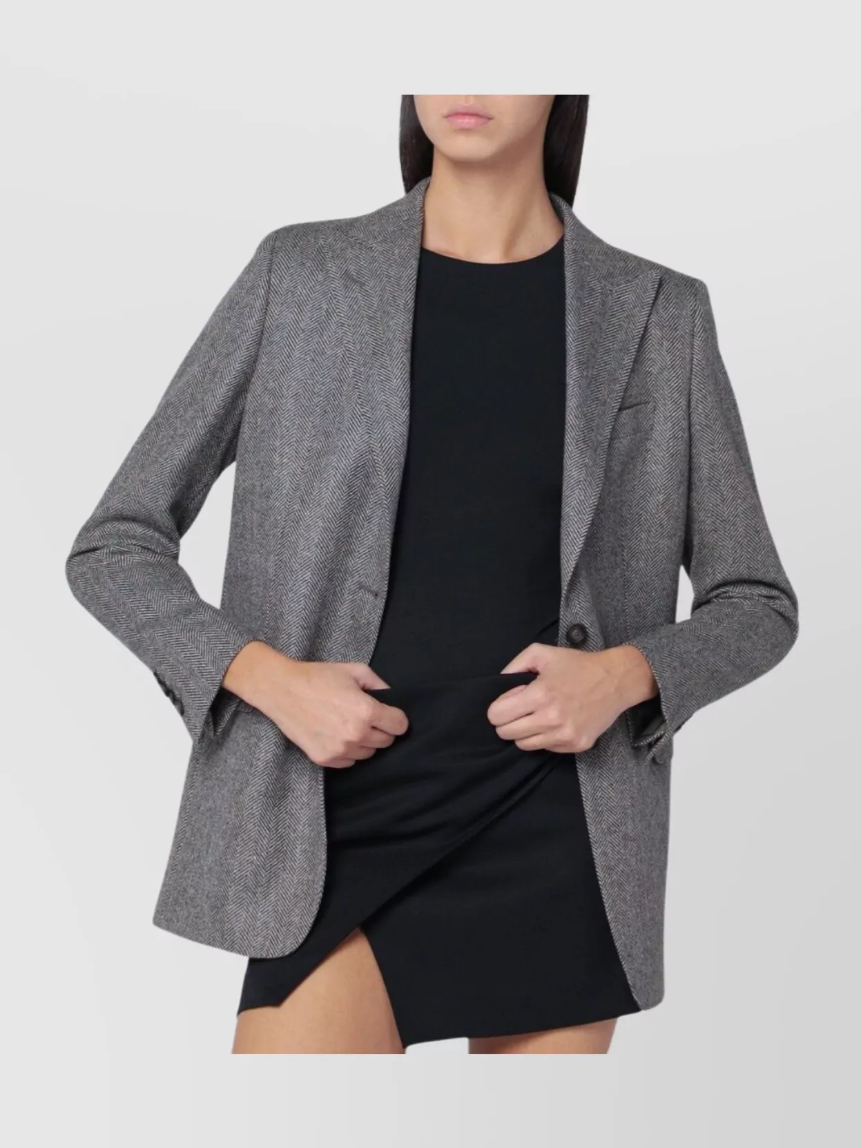 Tagliatore Single Breasted Wool Blazer In Gray