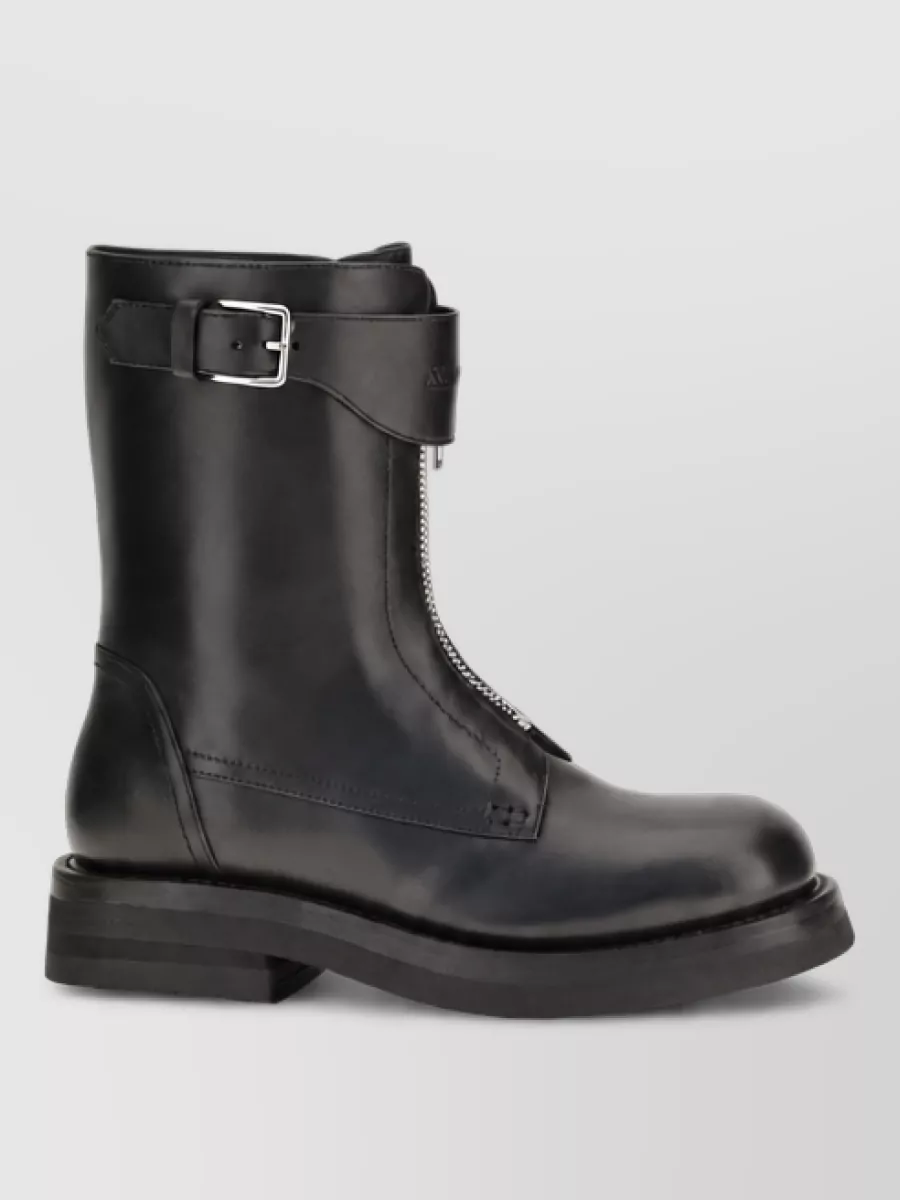 Alexander McQueen calf leather lace-up boots