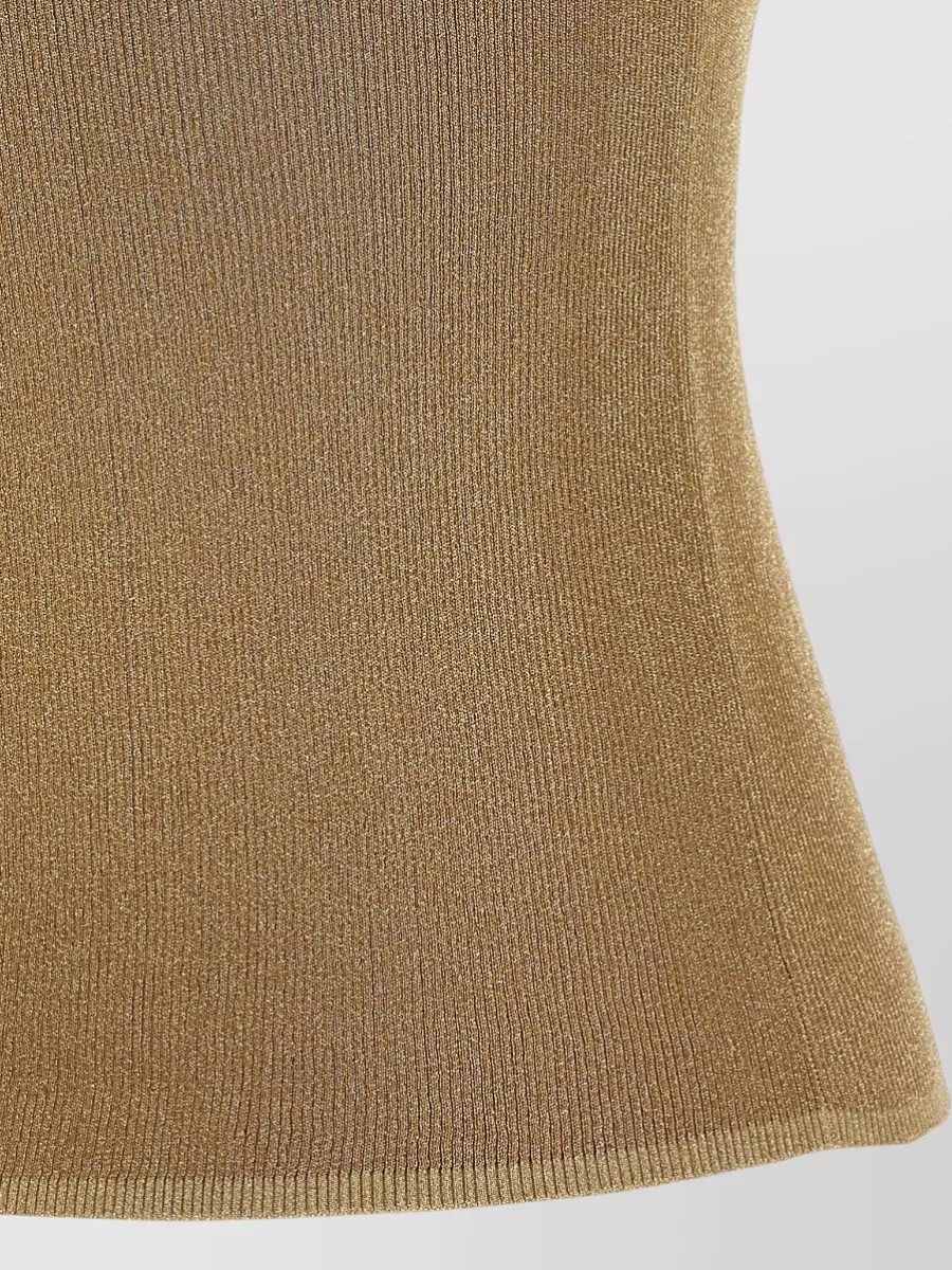 S Max Mara Ribbed Metallic Sleeveless Knitted Top