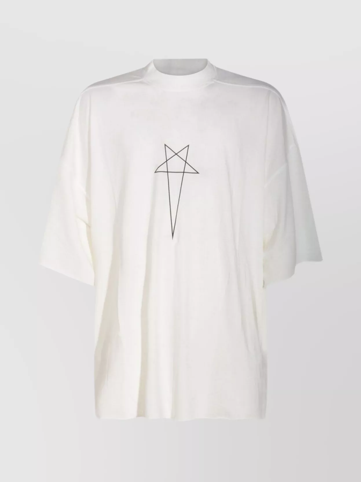 Rick Owens Drkshdw Graphic Print Loose Fit Short Sleeve Top In White