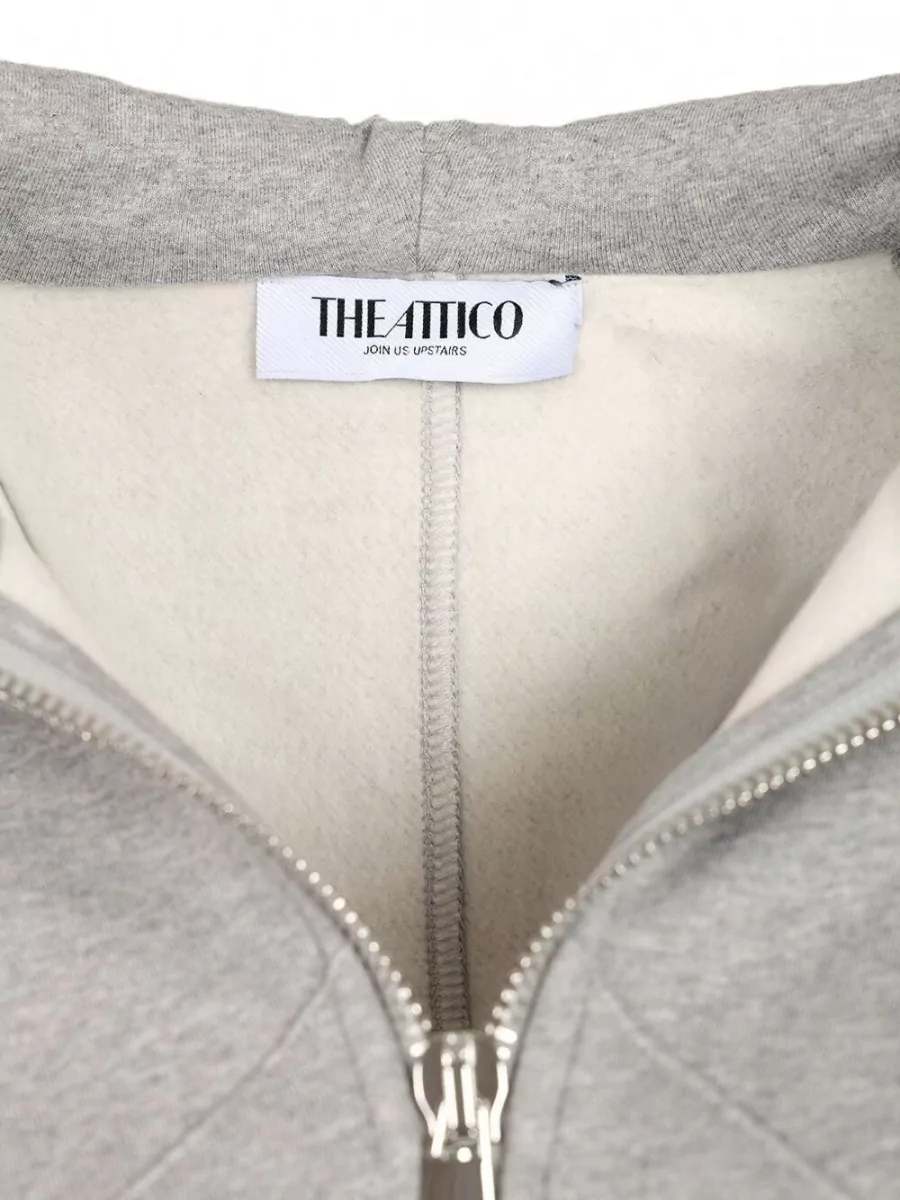 The Attico Cropped Cotton Zip Hoodie