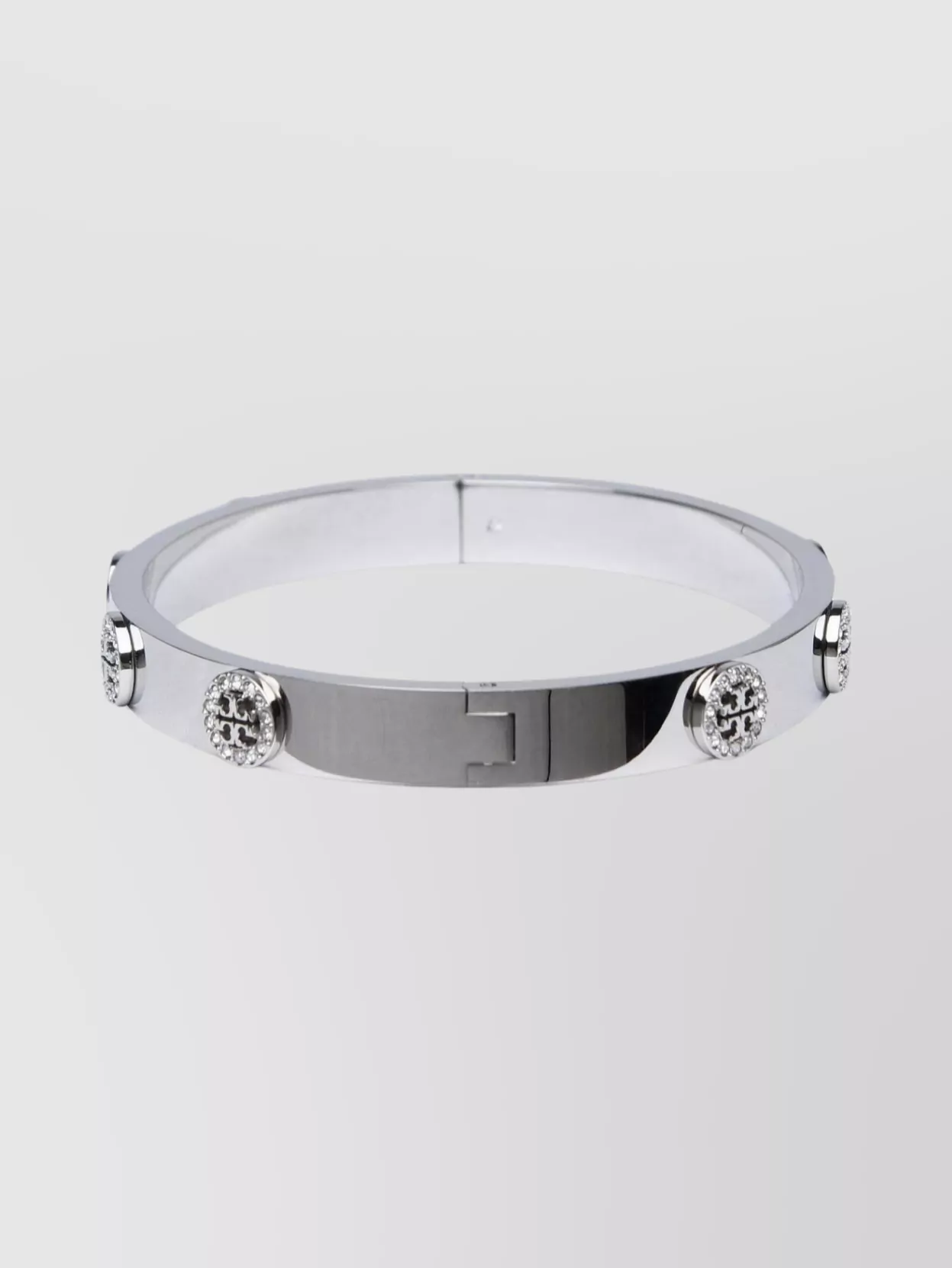 Shop Tory Burch 'miller' Steel Crystal Bangle Bracelet