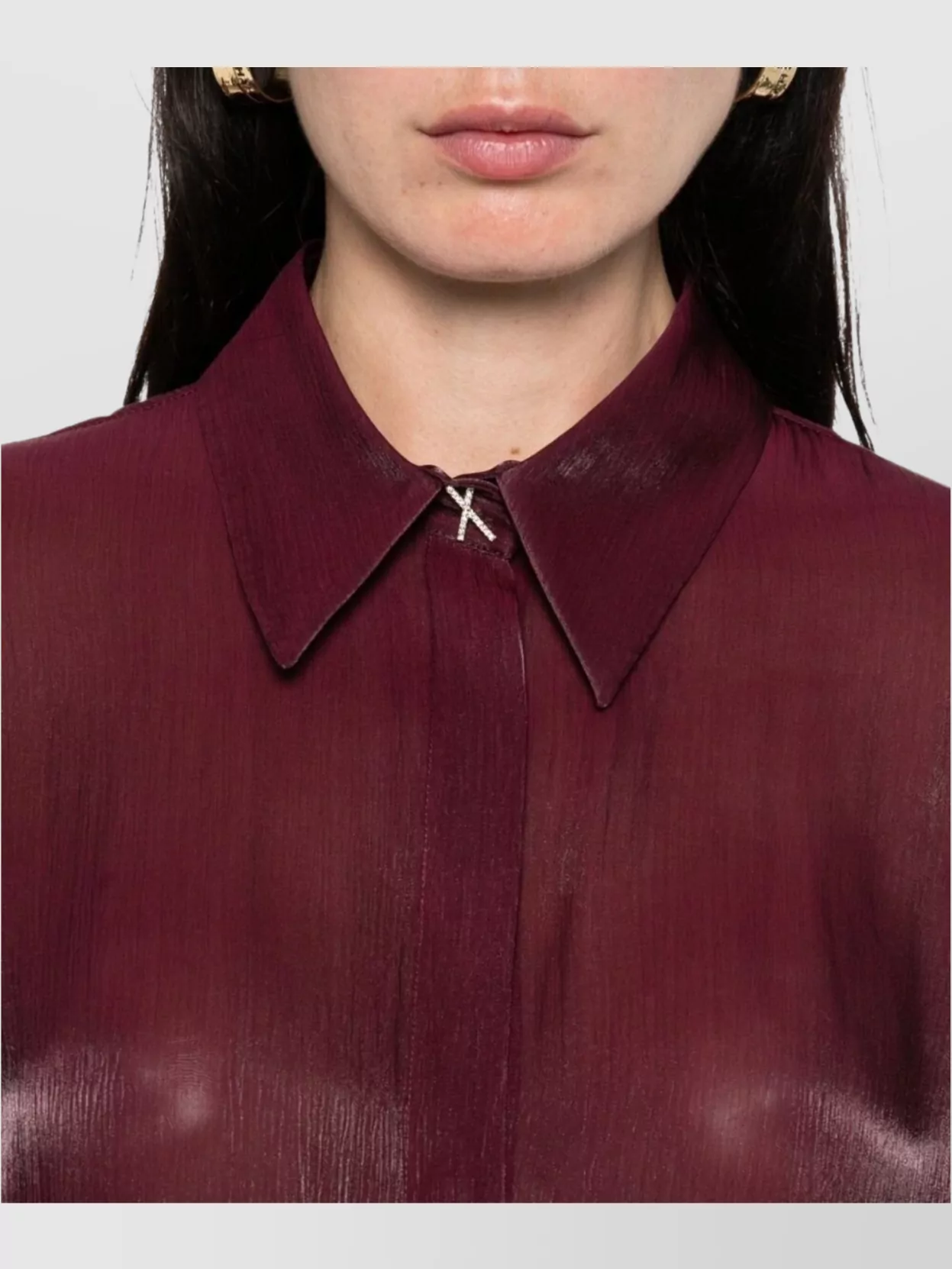 Genny Long Sleeve Shirt Featuring Pointed Collar