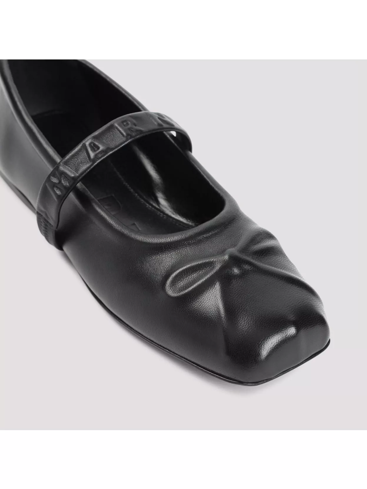 Marni Black Ballerinas With Embossed Bow Detail On The Front In Leather Woman In Black