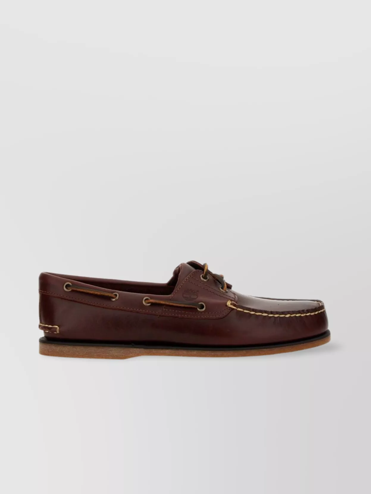 Timberland Stitched Moc Toe Boat Shoe With Rubber Sole