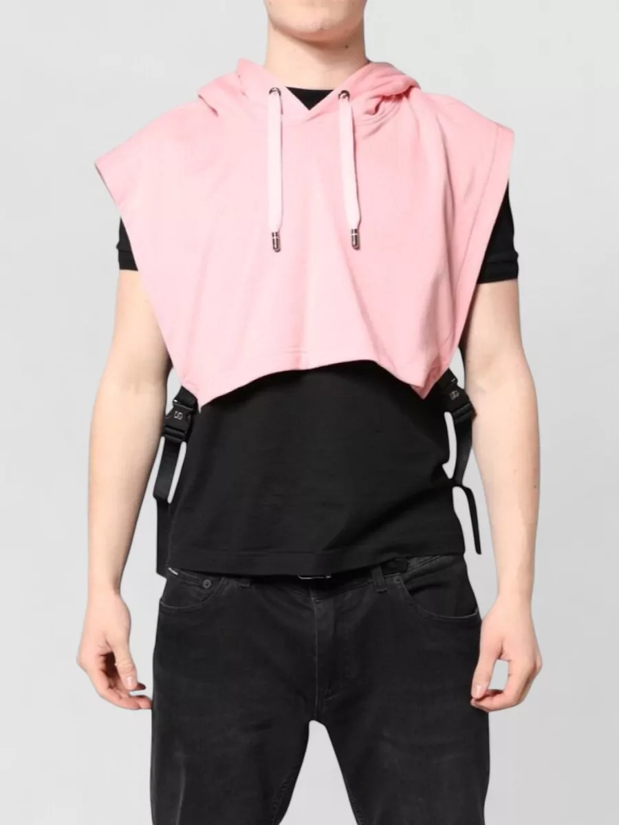 Dolce&Gabbana cotton cropped sleeveless hooded vest