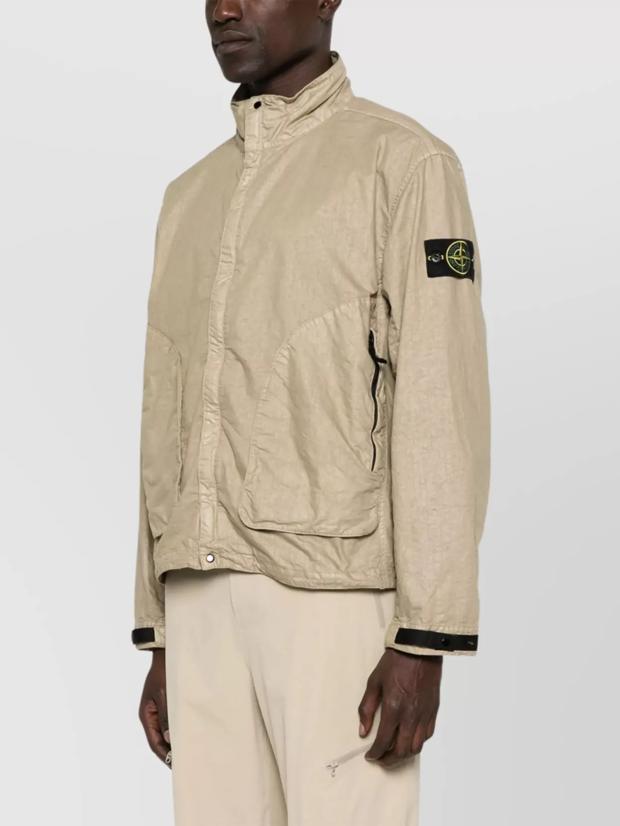 Stone Island Jacket Snap Collar Adjustable Cuffs