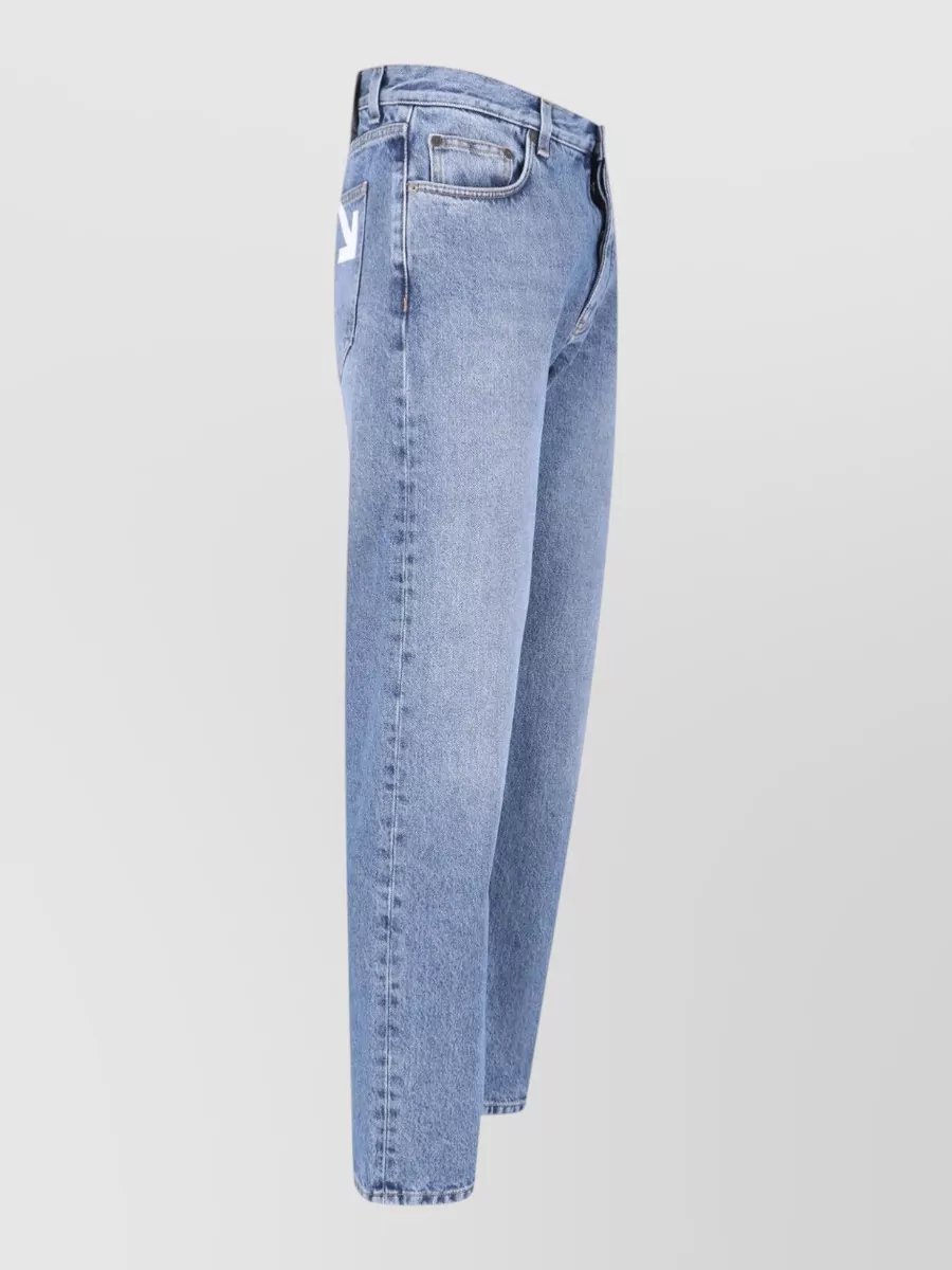 Off-White Straight Trousers Belt Loops Back Pockets